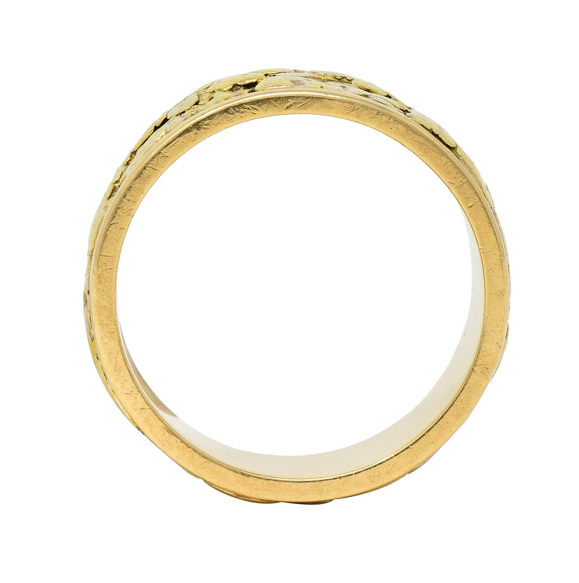 1980's 14 Karat Yellow Gold Nugget Organic Vintage Band Ring