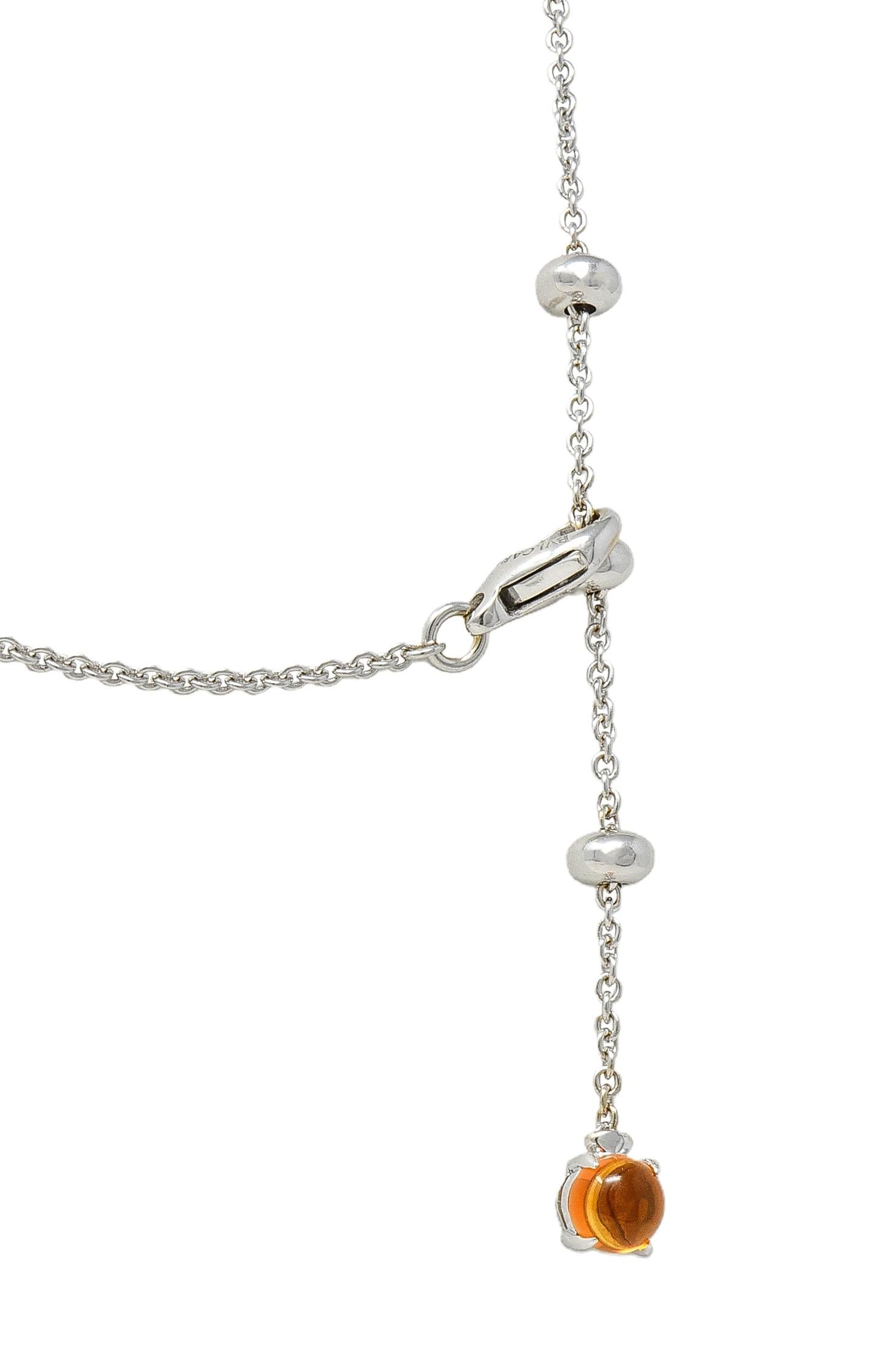 Bulgari 2000 Multi-Gem Diamond 18 Karat White Gold Allegra Drop Station Necklace
