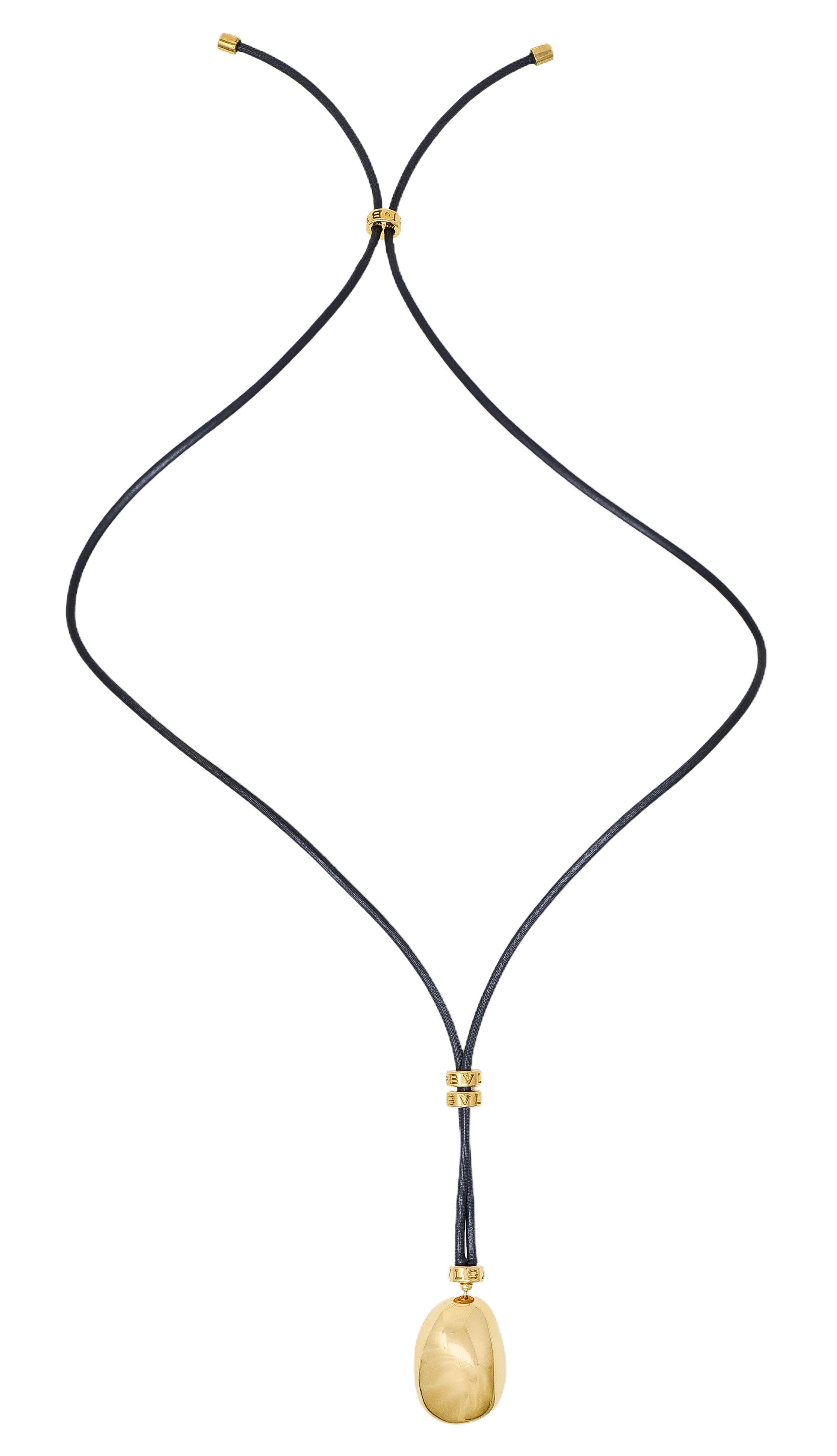Bulgari 18K Yellow Gold Cord Sassi Mediterranean Eden Nugget Pendant Necklace