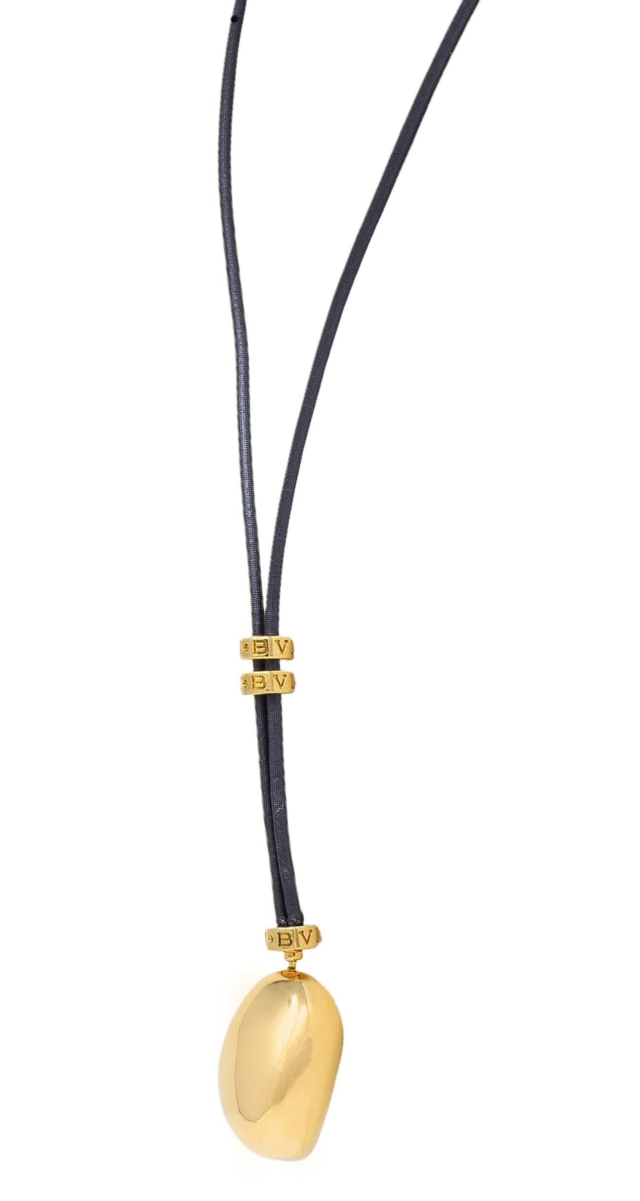 Bulgari 18K Yellow Gold Cord Sassi Mediterranean Eden Nugget Pendant Necklace