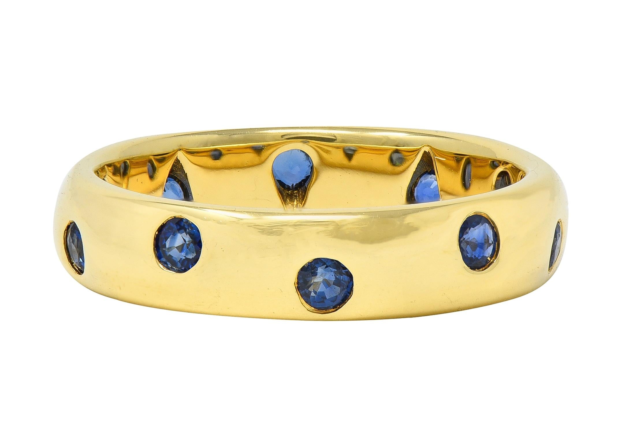 Tiffany & Co. 2000's Sapphire 18 Karat Yellow Gold Etoile Band Ring