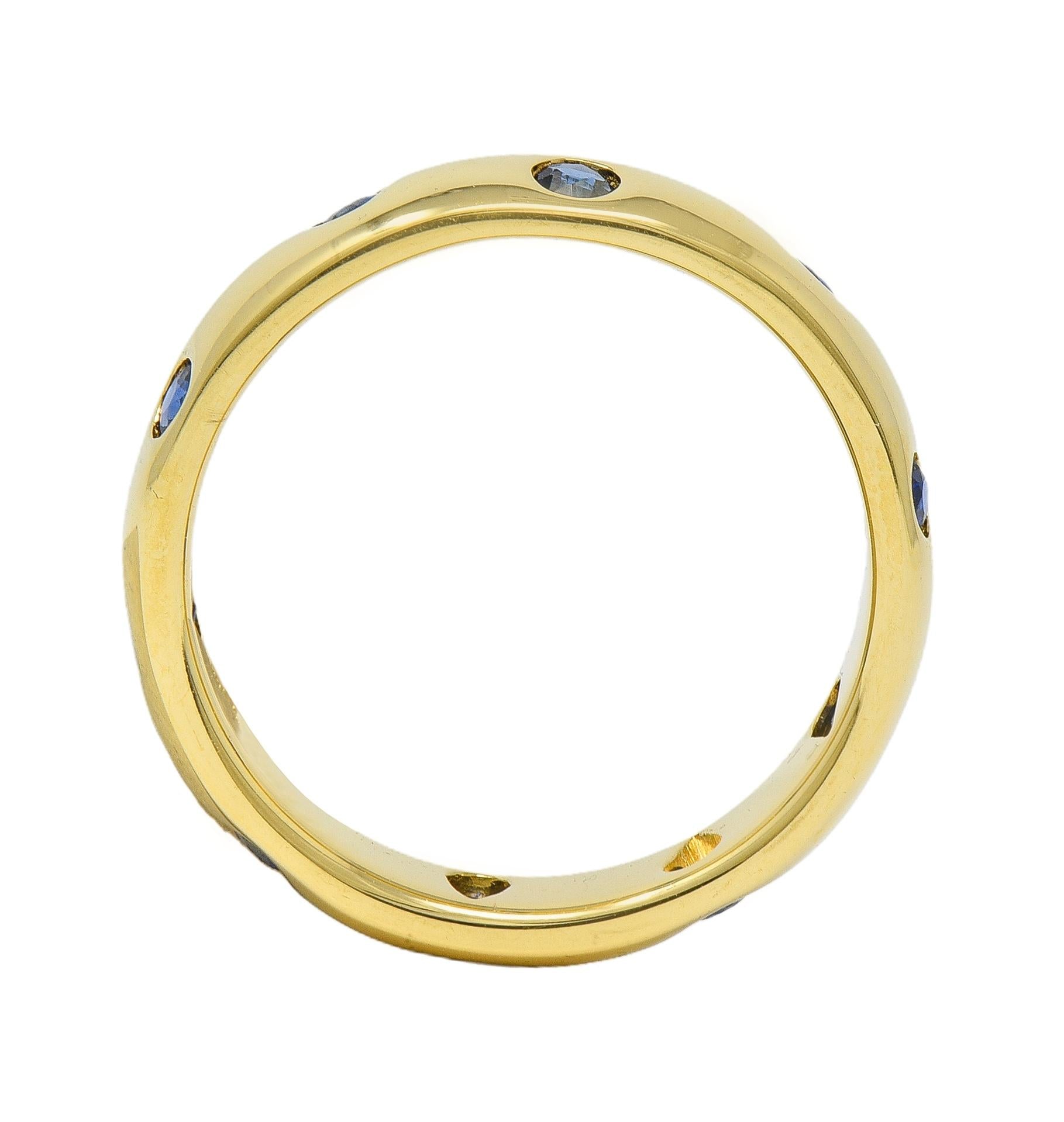 Tiffany & Co. 2000's Sapphire 18 Karat Yellow Gold Etoile Band Ring