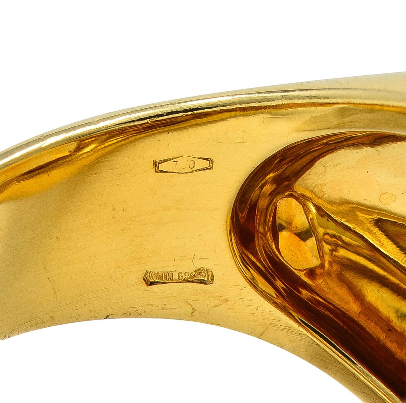 Pomellato Citrine Cabochon 18 Karat Yellow Gold Vintage Goccia Statement Ring