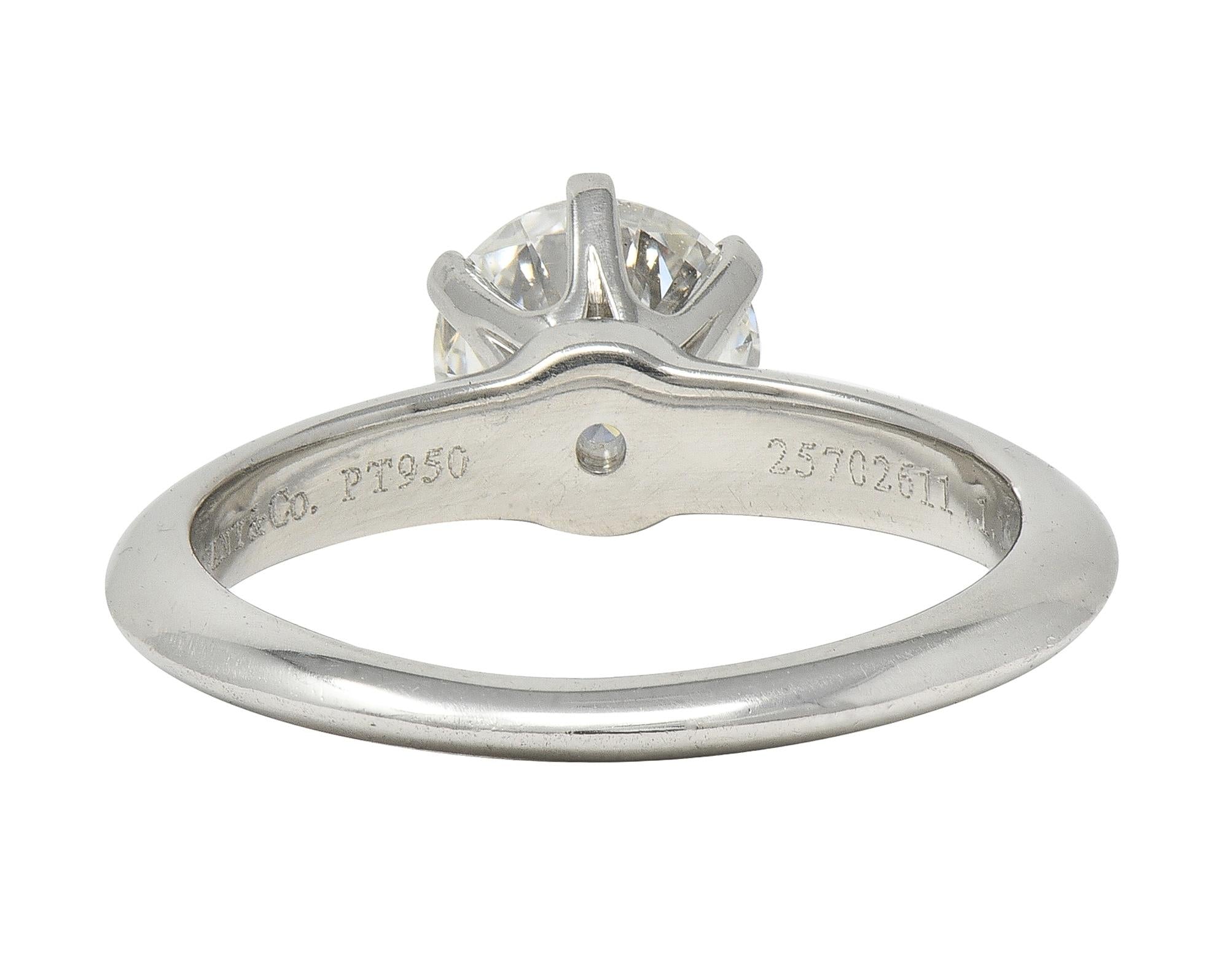Tiffany & Co. Contemporary 1.13 CTW Diamond Platinum Solitaire Engagement Ring