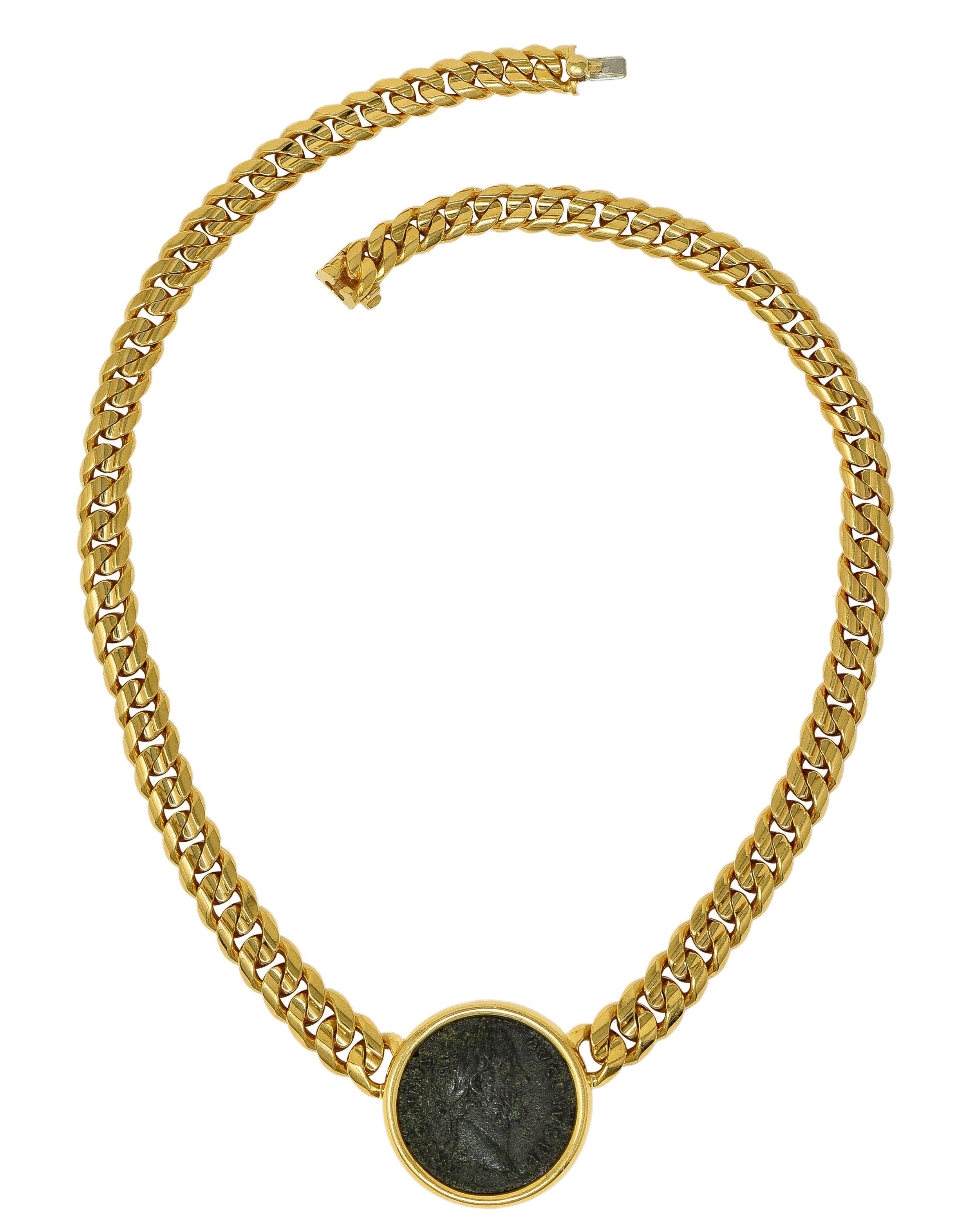 Bulgari 1980 Ancient Coin 18K Gold Monete Roman Emperor Vintage Collar Necklace