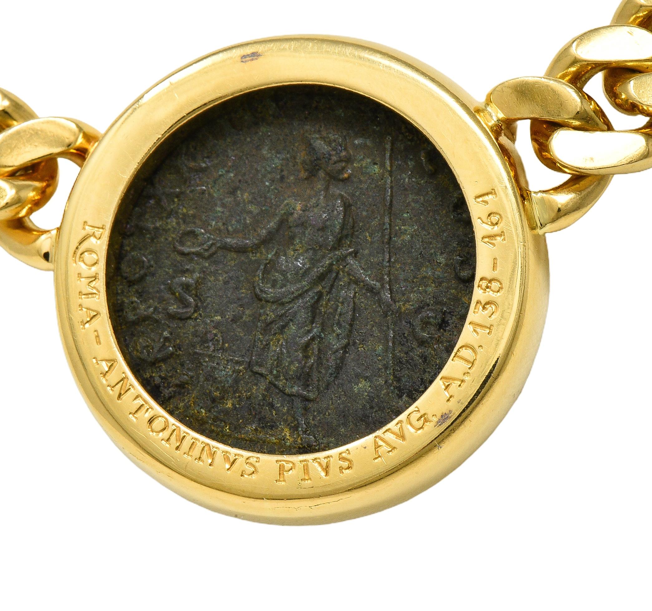 Bulgari 1980 Ancient Coin 18K Gold Monete Roman Emperor Vintage Collar Necklace