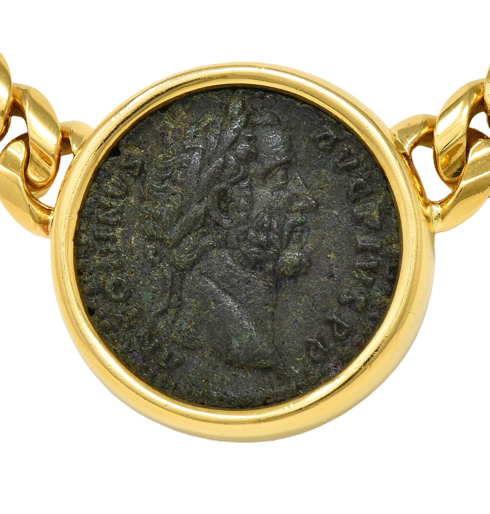 Bulgari 1980 Ancient Coin 18K Gold Monete Roman Emperor Vintage Collar Necklace