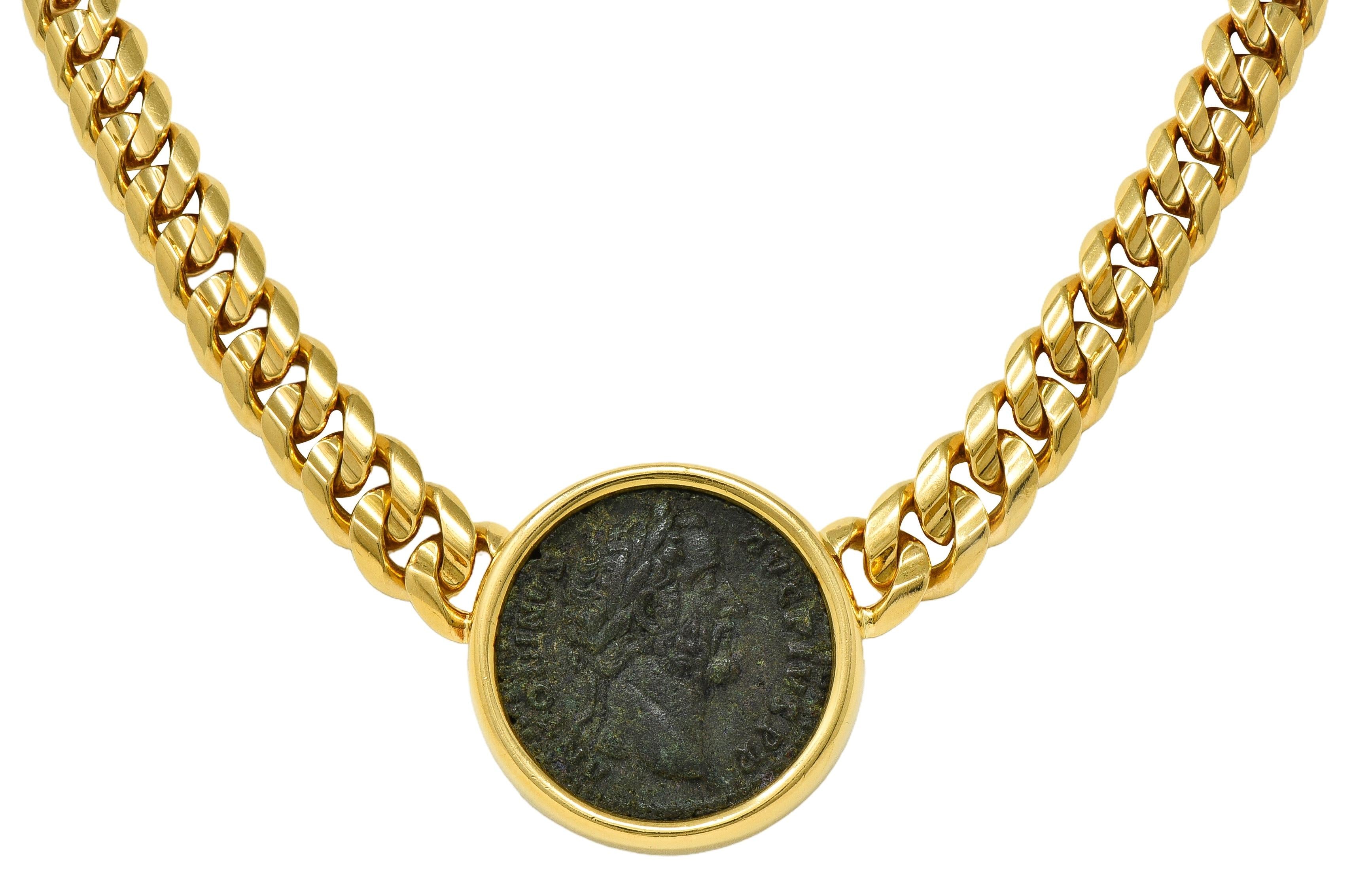 Bulgari 1980 Ancient Coin 18K Gold Monete Roman Emperor Vintage Collar Necklace