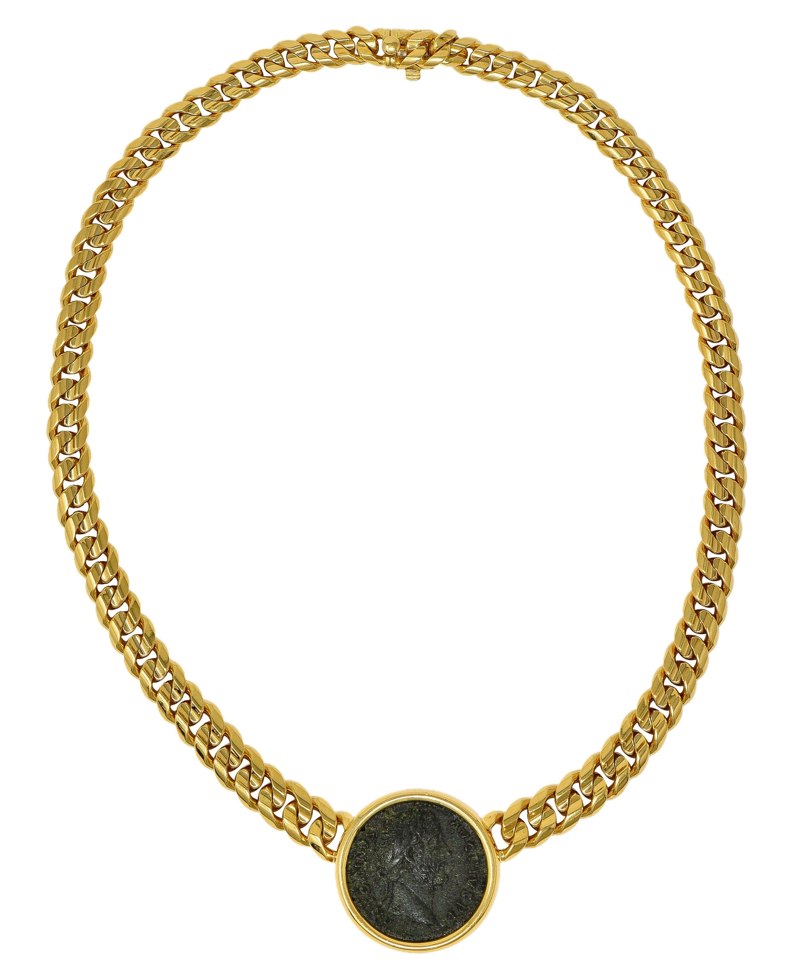 Bulgari 1980 Ancient Coin 18K Gold Monete Roman Emperor Vintage Collar Necklace