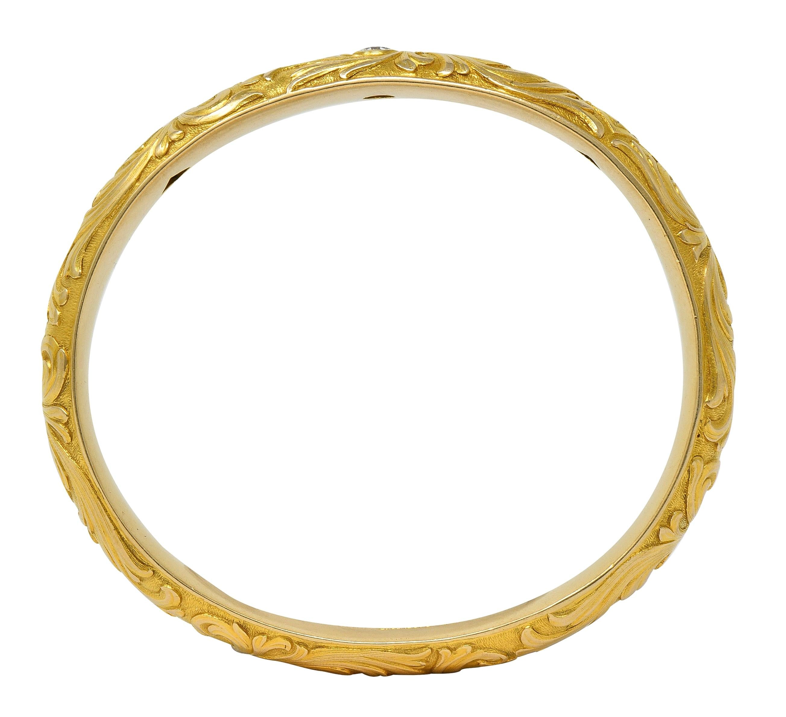 Shreve & Co. Art Nouveau Sapphire Diamond 14 Karat Yellow Gold Antique Bracelet