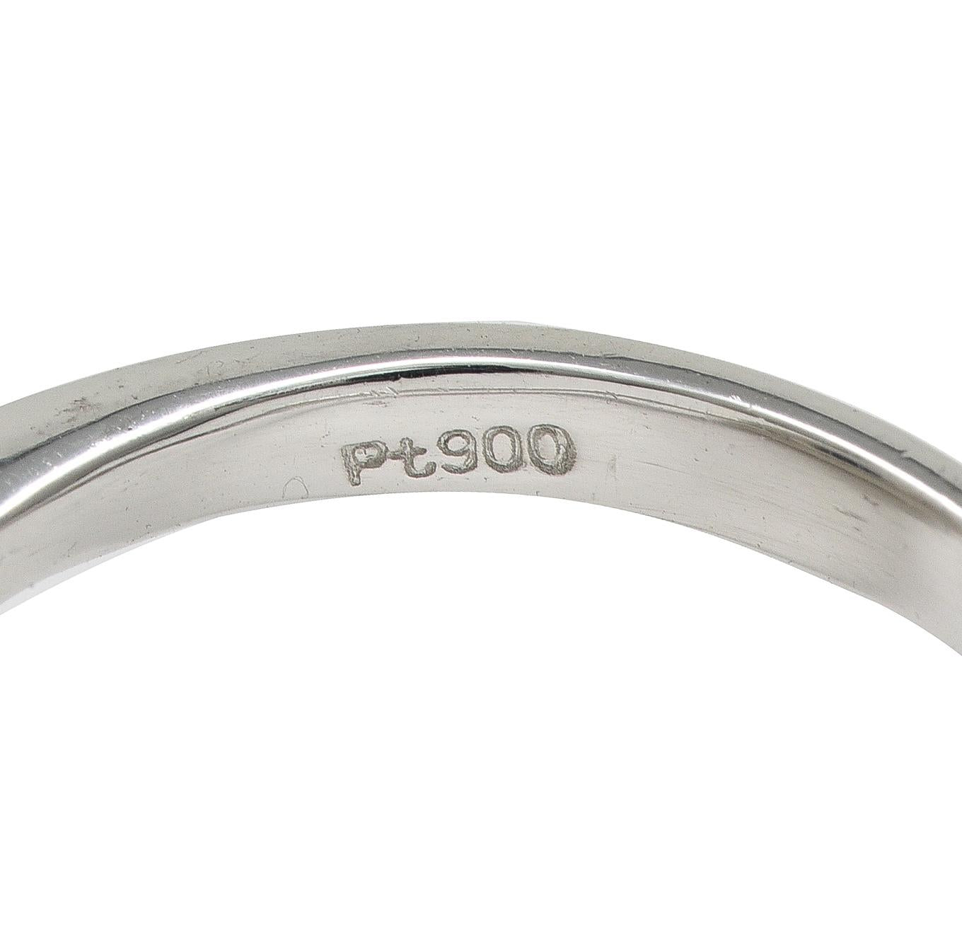 Contemporary 1.89 CTW Sapphire Diamond Platinum Three Stone Ring