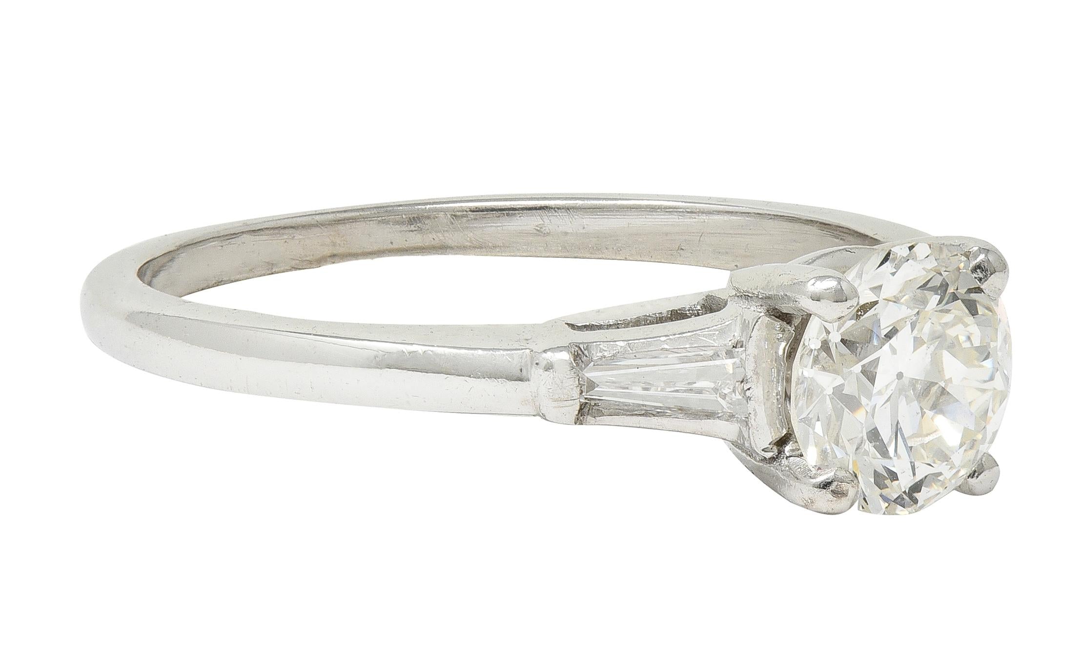 Mid-Century 0.89 CTW Old European Diamond 14K Gold Vintage Engagement Ring