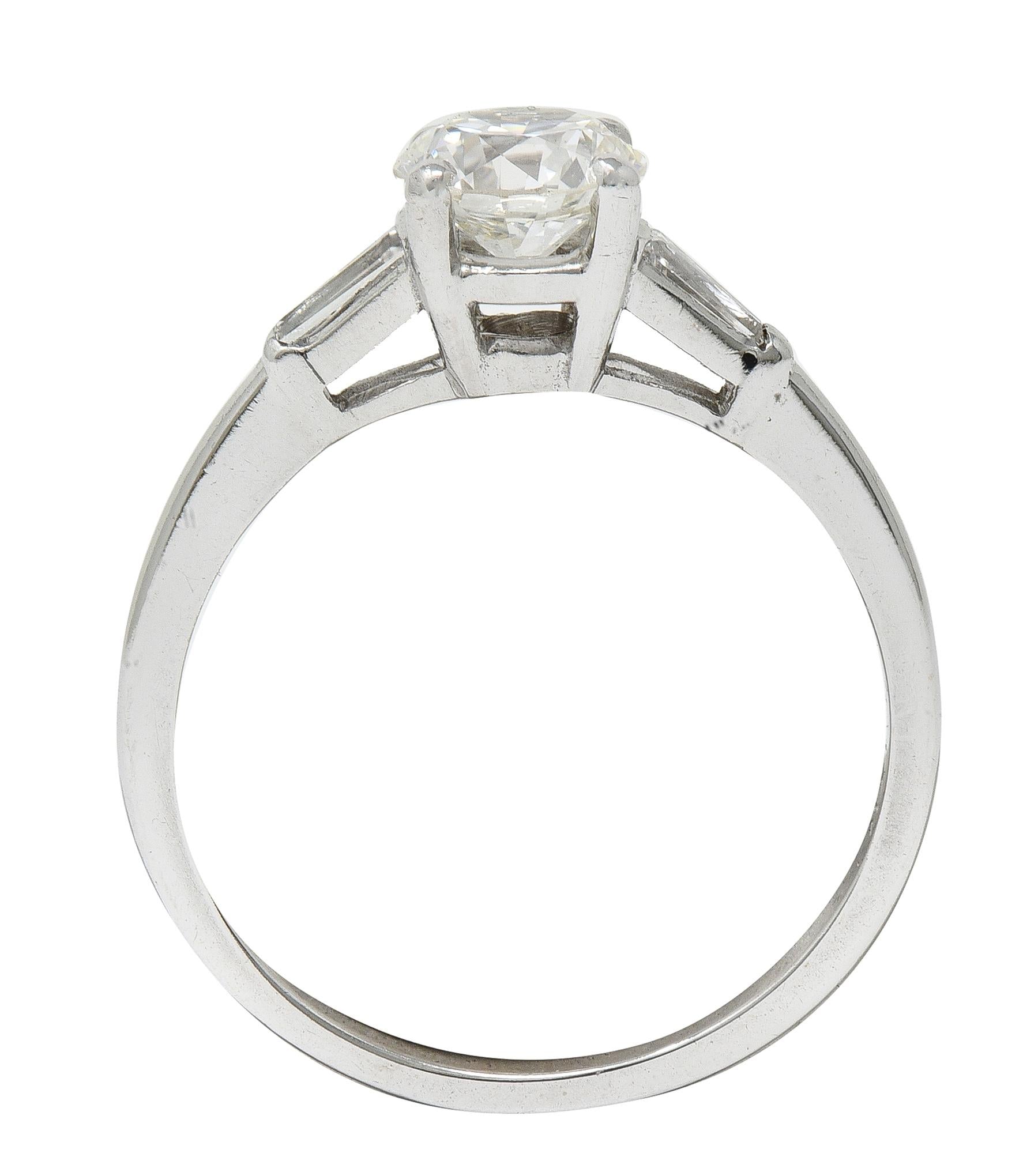 Mid-Century 0.89 CTW Old European Diamond 14K Gold Vintage Engagement Ring