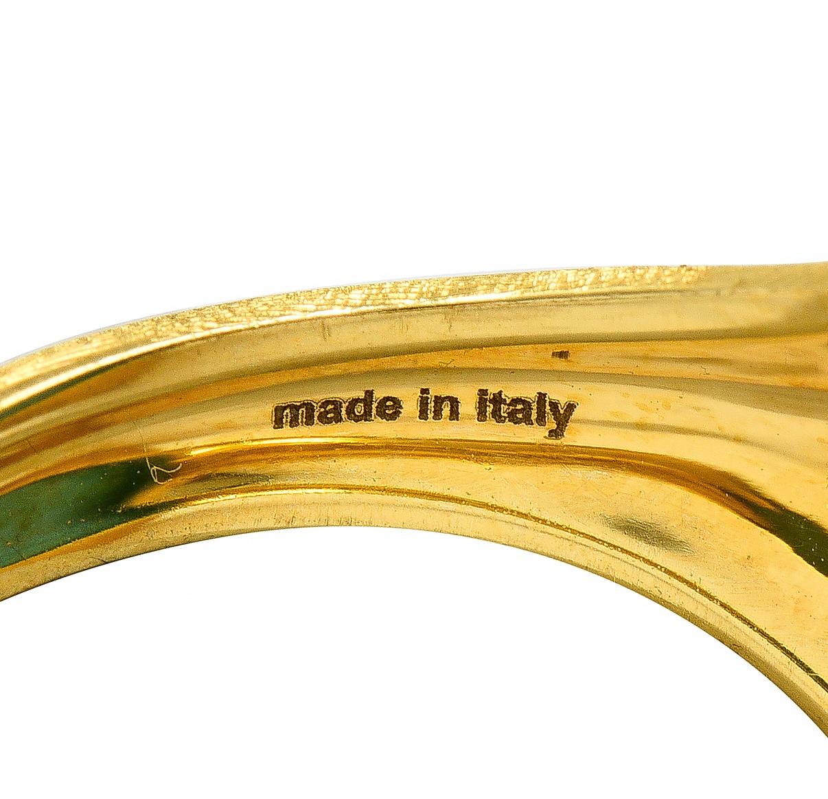 Marco Bicego Contemporary Turquoise 18 Karat Yellow Gold Lunaria Bezel Ring