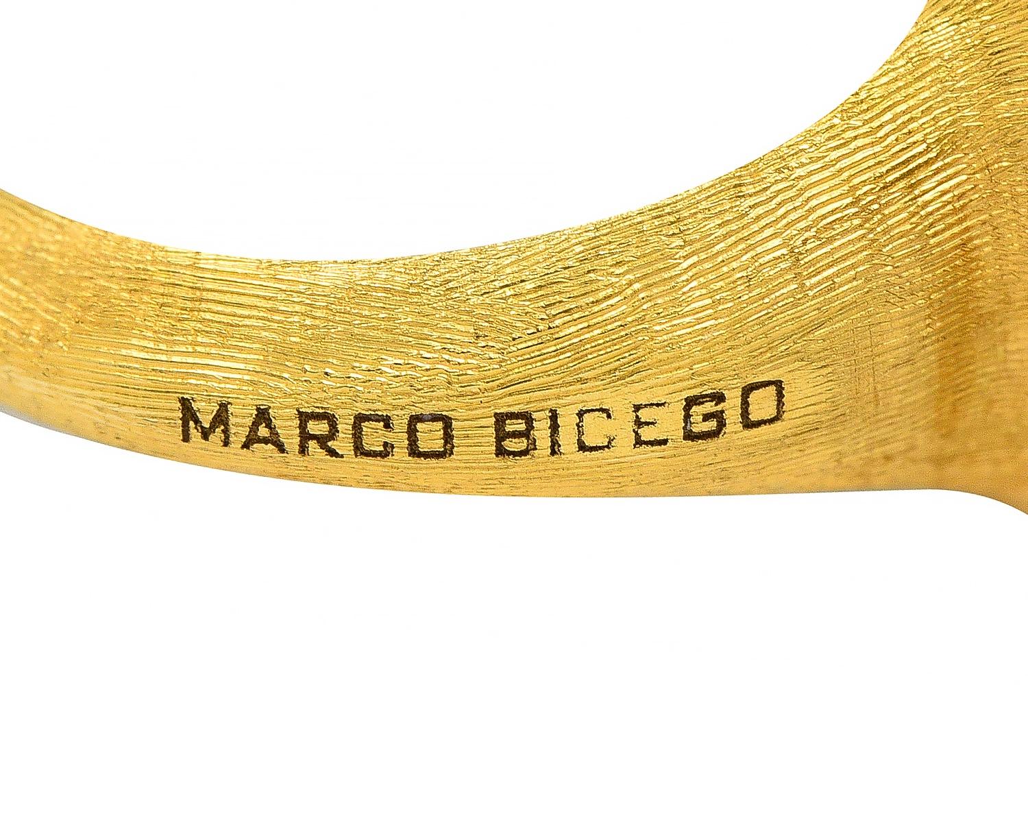 Marco Bicego Contemporary Turquoise 18 Karat Yellow Gold Lunaria Bezel Ring
