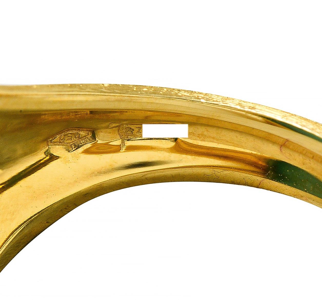 Marco Bicego Contemporary Turquoise 18 Karat Yellow Gold Lunaria Bezel Ring