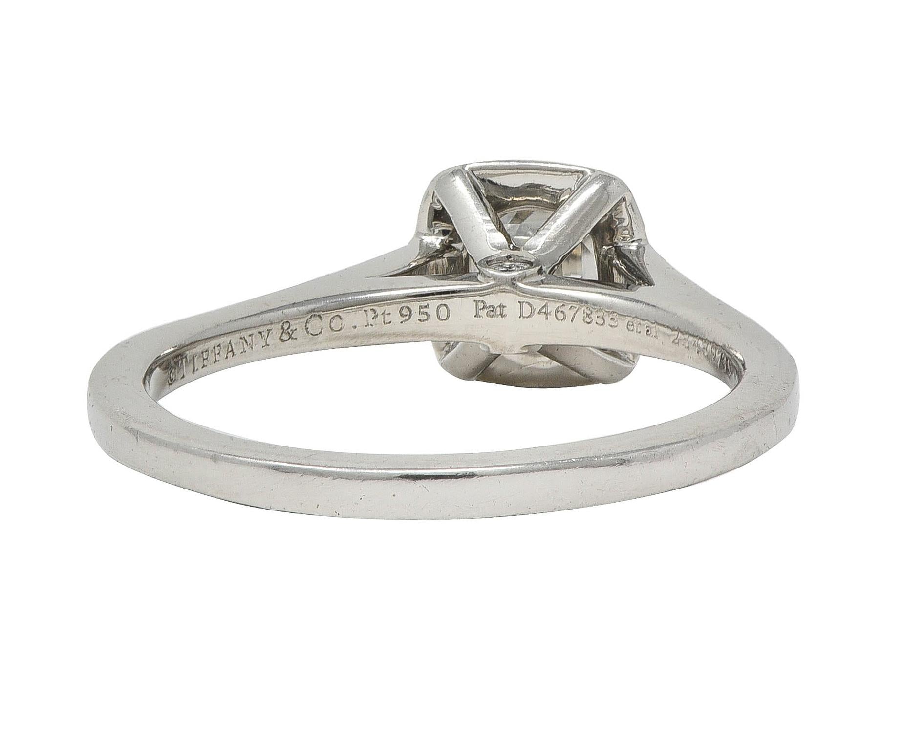 Tiffany & Co 2000's 0.59 CTW Diamond Platinum Legacy Halo Engagement Ring
