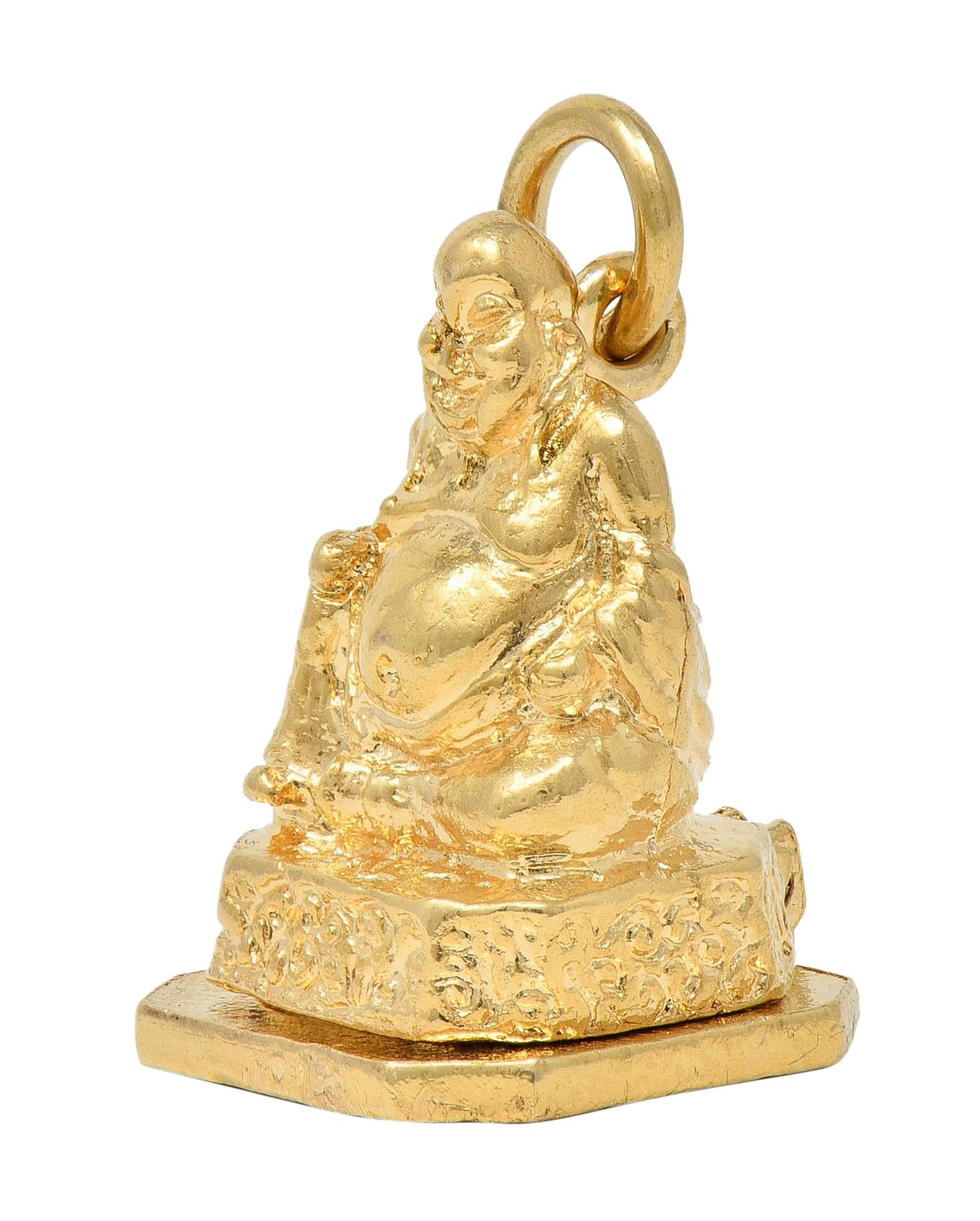 1990's 14 Karat Yellow Gold Vintage Buddha Pendant Locket Charm