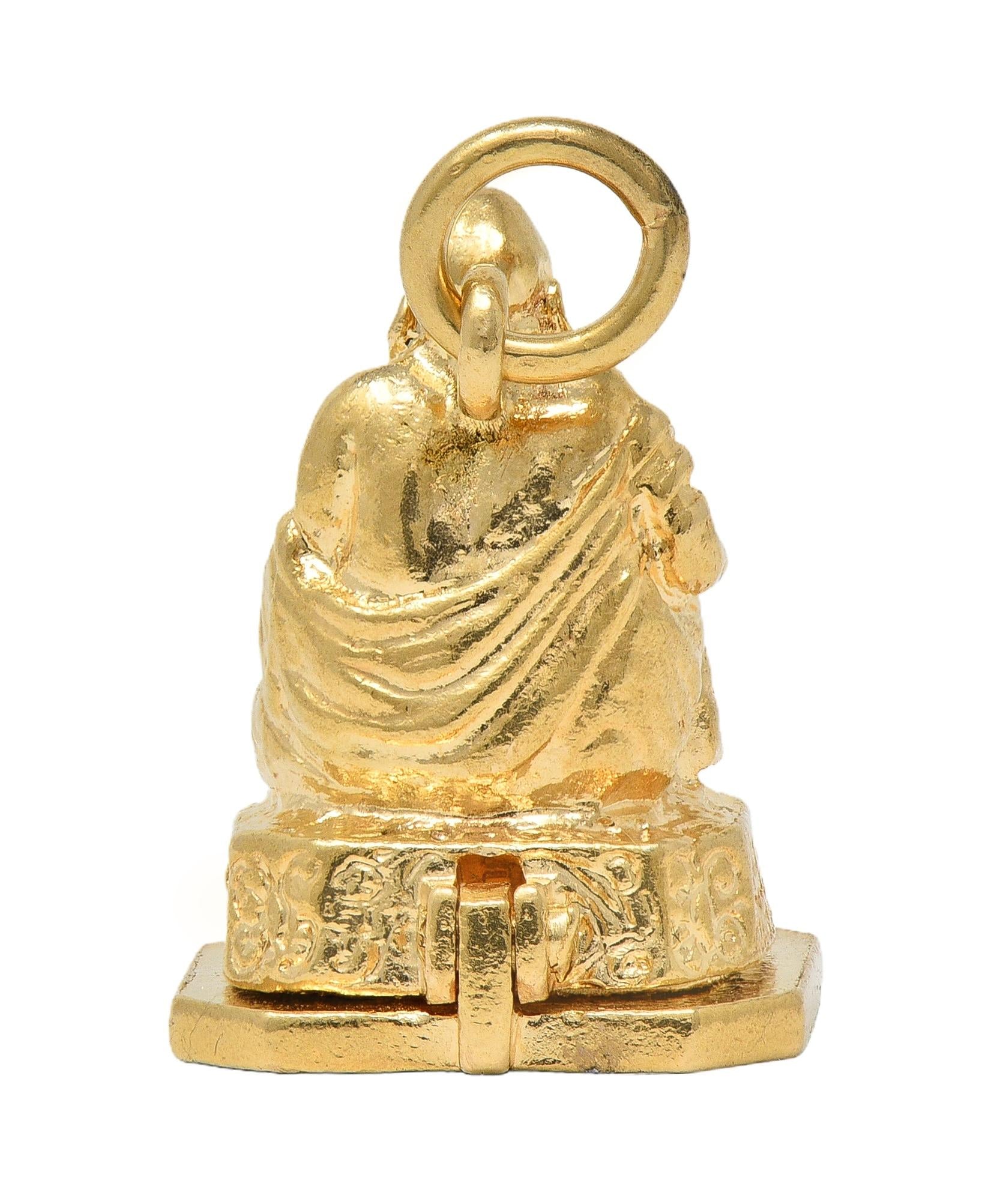 1990's 14 Karat Yellow Gold Vintage Buddha Pendant Locket Charm