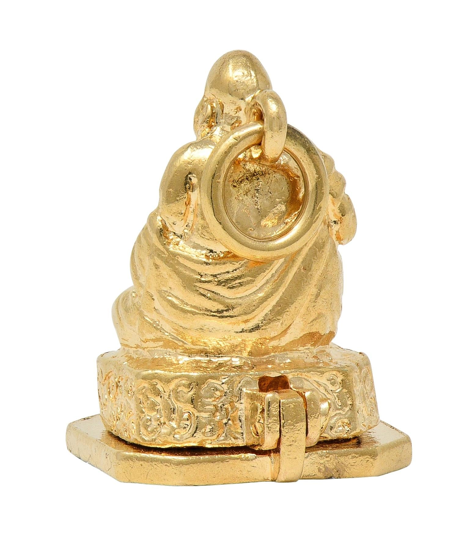 1990's 14 Karat Yellow Gold Vintage Buddha Pendant Locket Charm