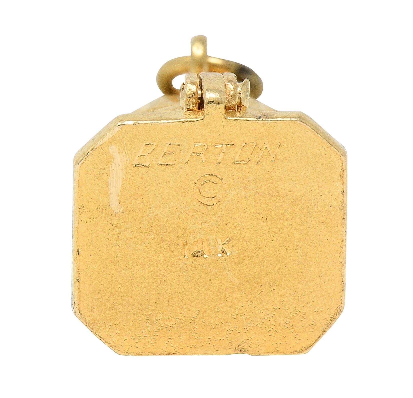 1990's 14 Karat Yellow Gold Vintage Buddha Pendant Locket Charm
