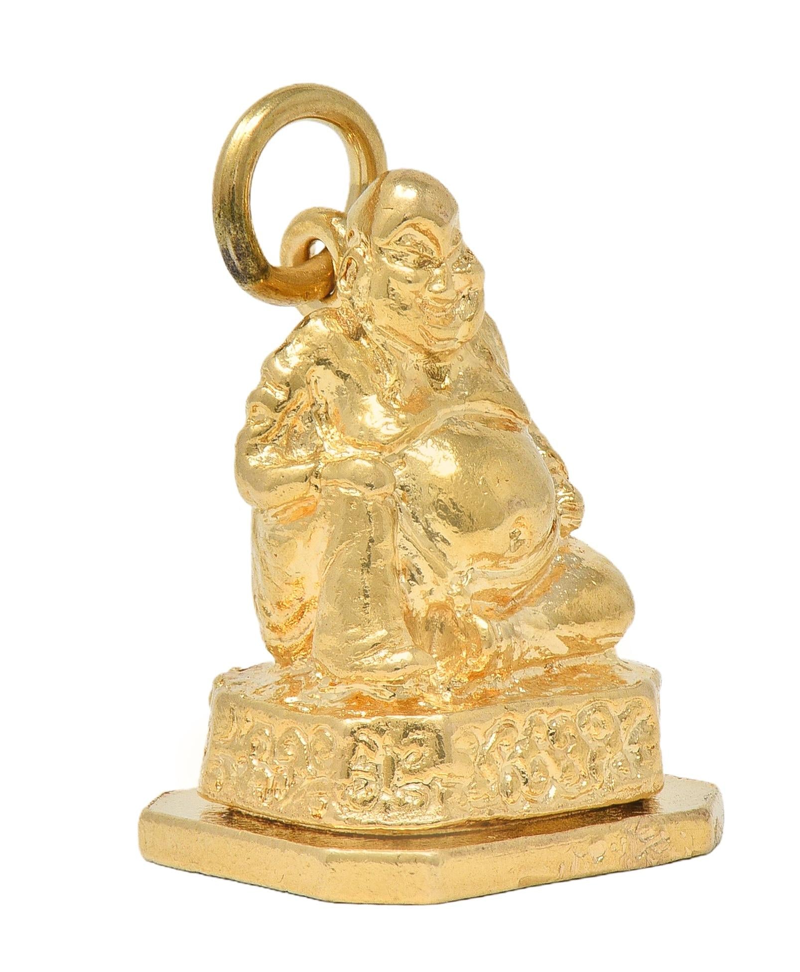 1990's 14 Karat Yellow Gold Vintage Buddha Pendant Locket Charm