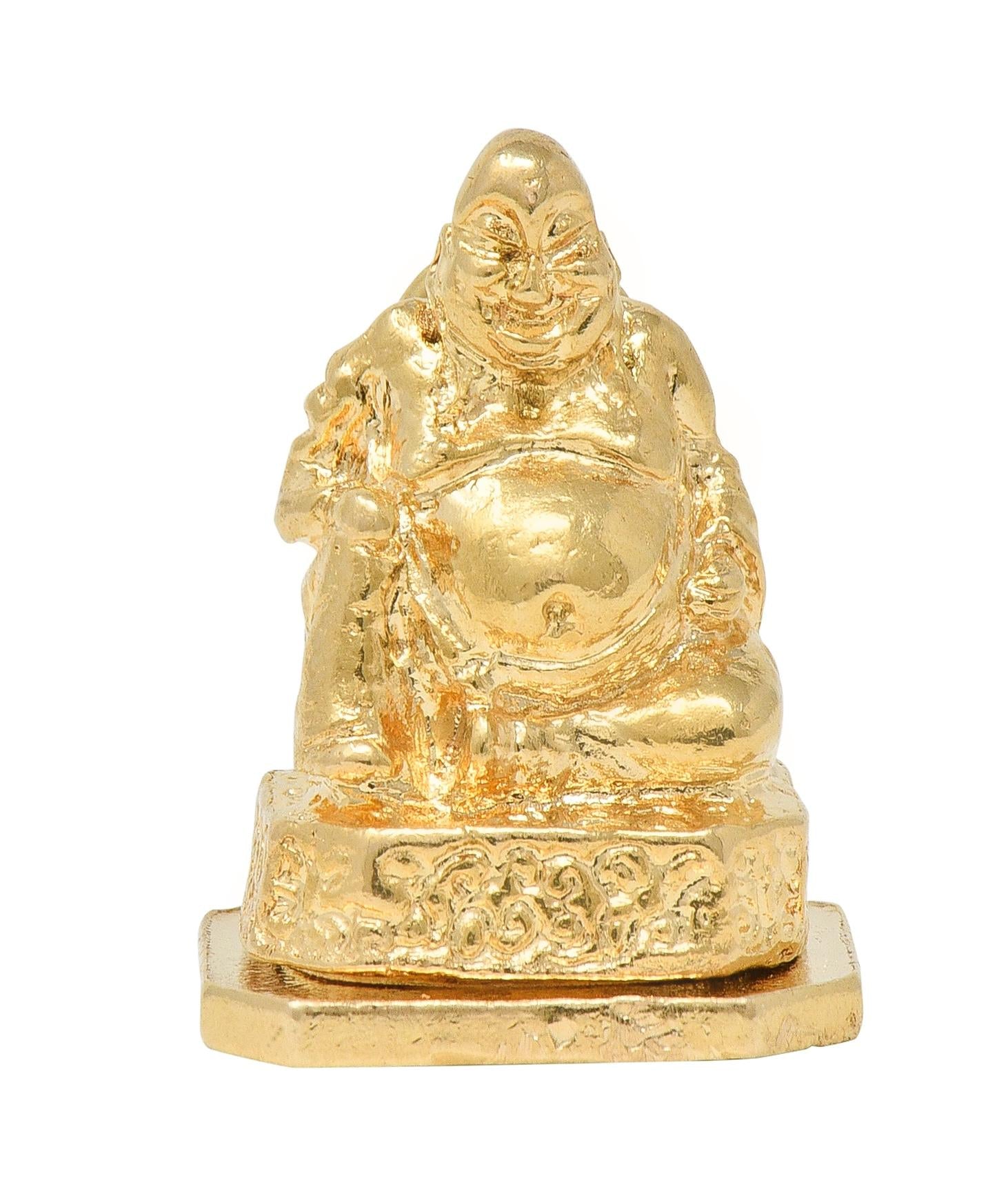 1990's 14 Karat Yellow Gold Vintage Buddha Pendant Locket Charm