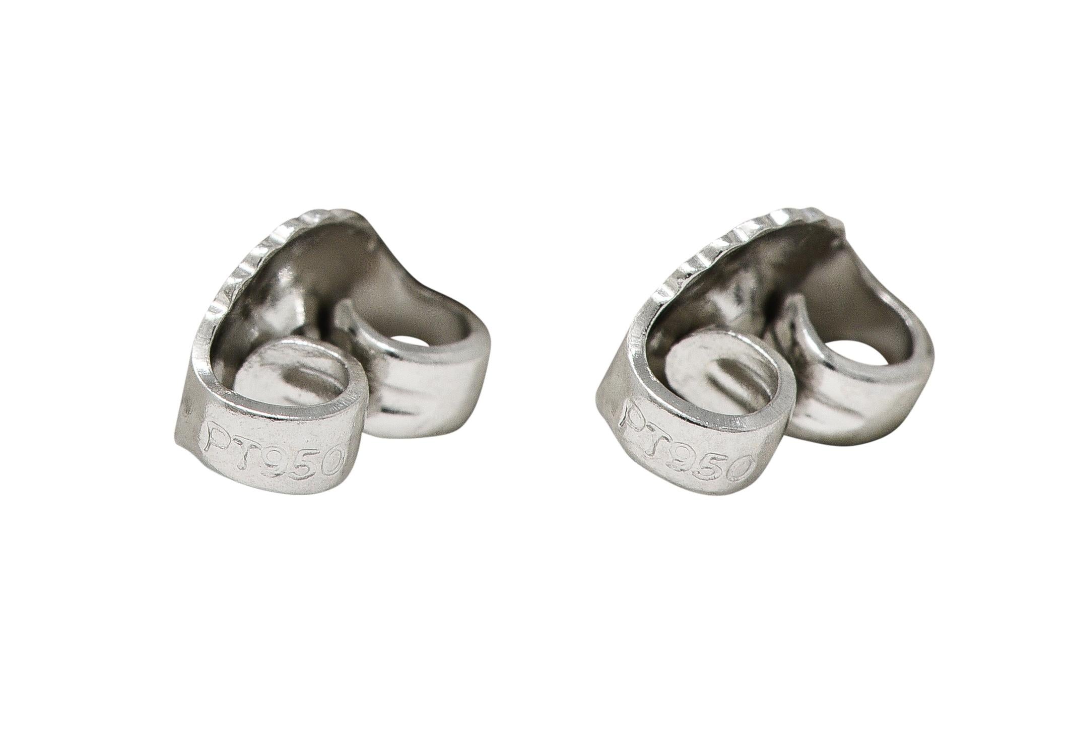 Art Deco 2.16 CTW Diamond Pearl Platinum Vintage Halo Drop Earrings