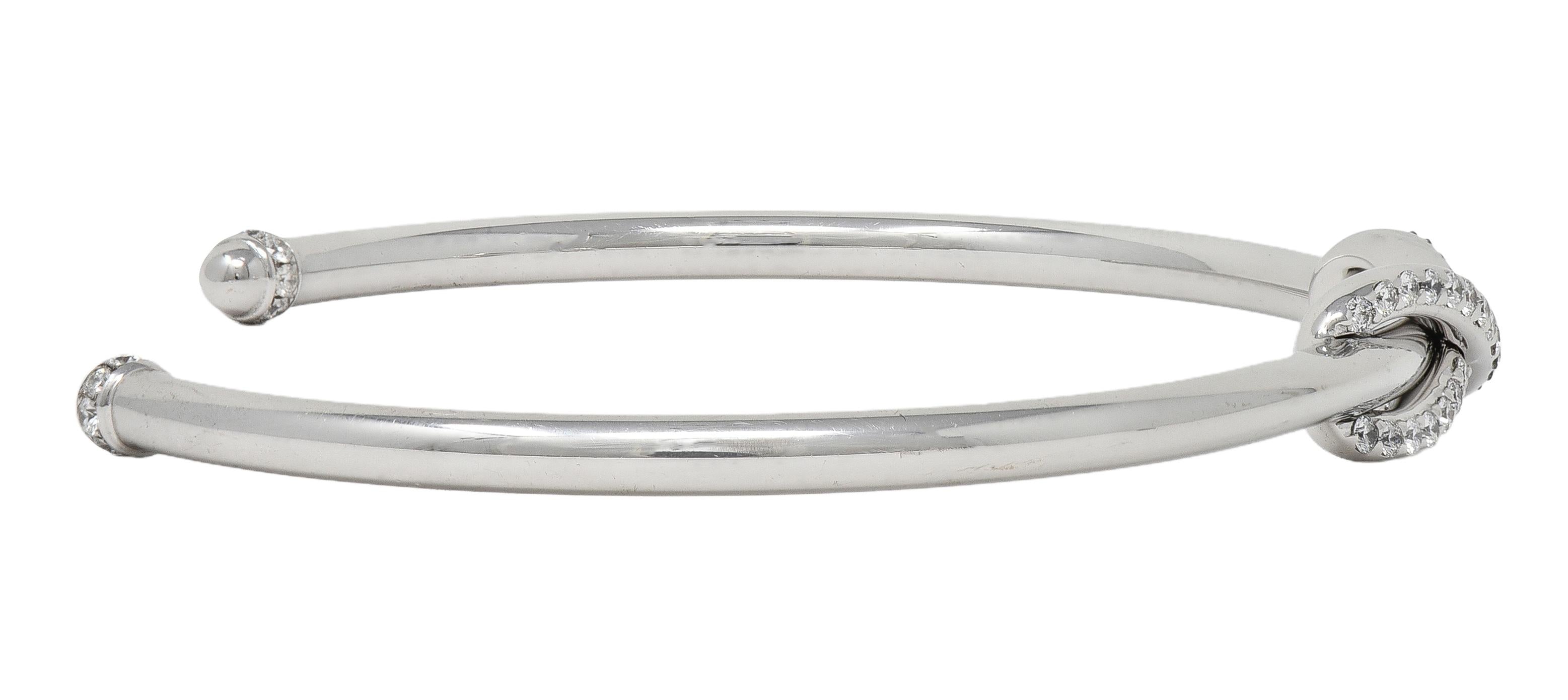 Tiffany & Co. Contemporary Diamond 18 Karat White Gold Infinity Cuff Bracelet