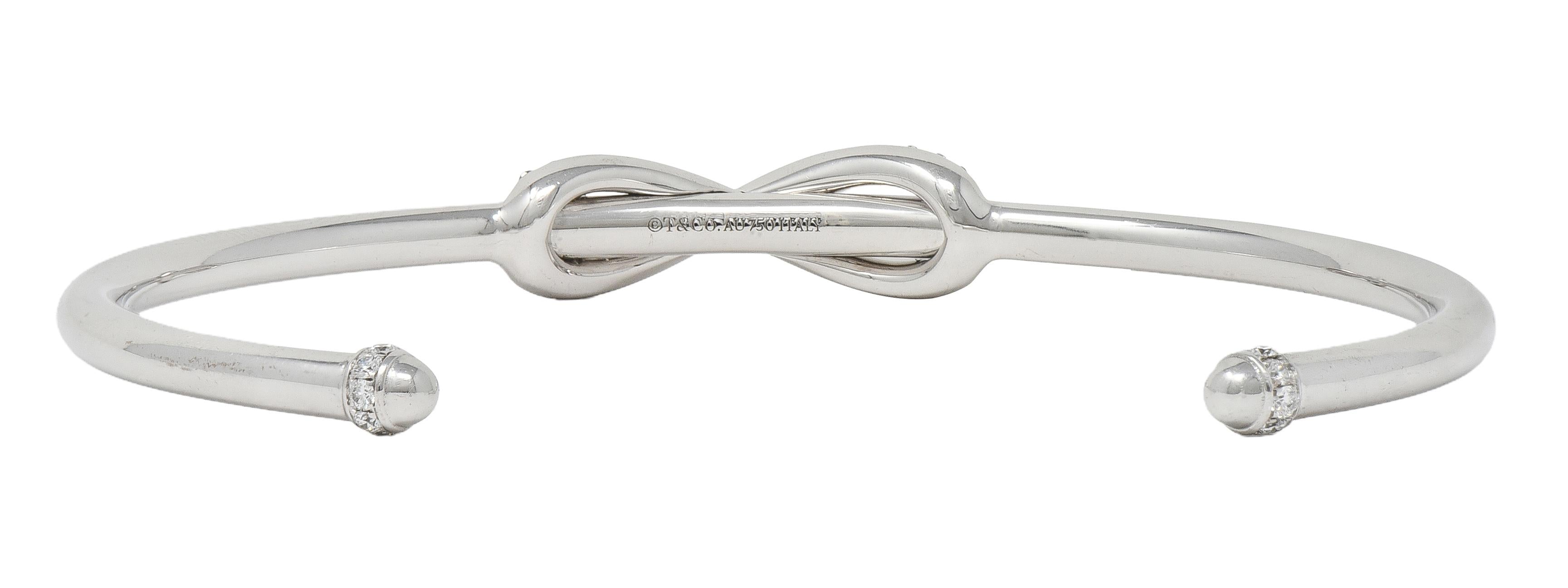 Tiffany & Co. Contemporary Diamond 18 Karat White Gold Infinity Cuff Bracelet