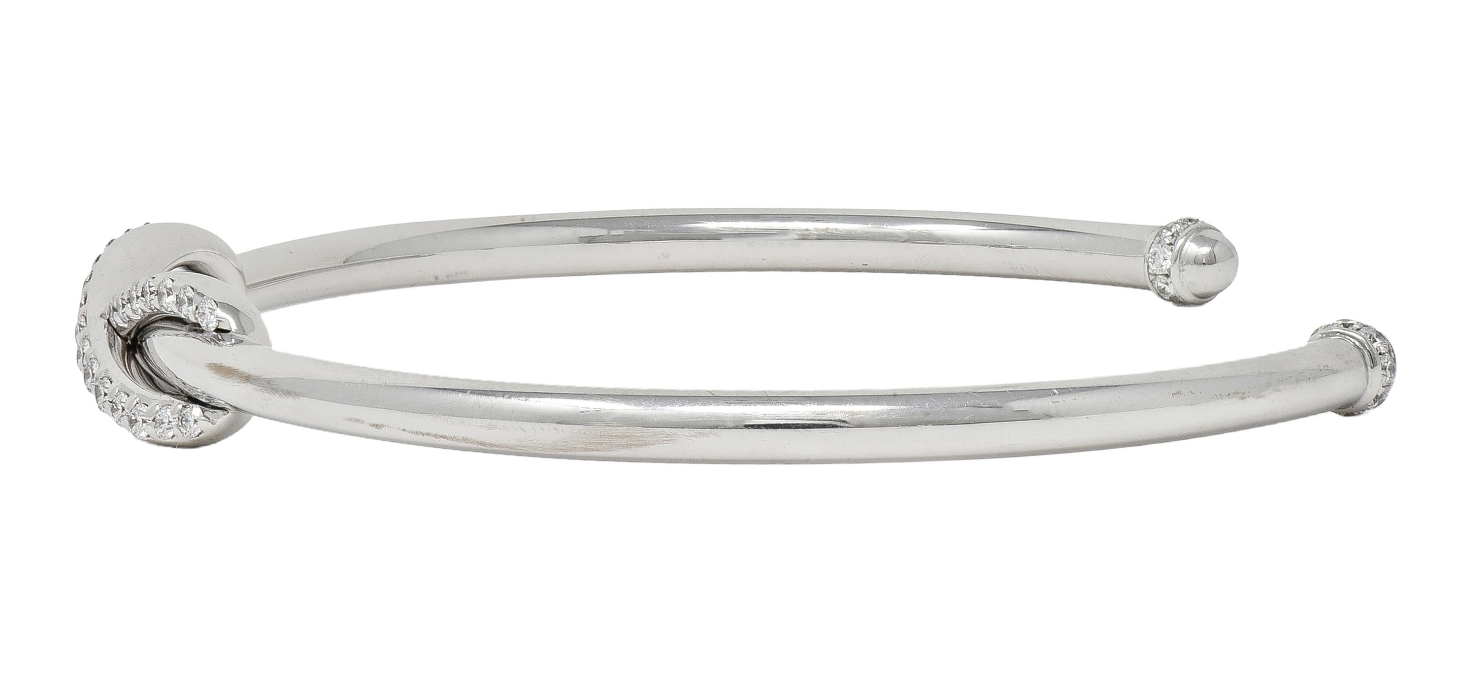 Tiffany & Co. Contemporary Diamond 18 Karat White Gold Infinity Cuff Bracelet