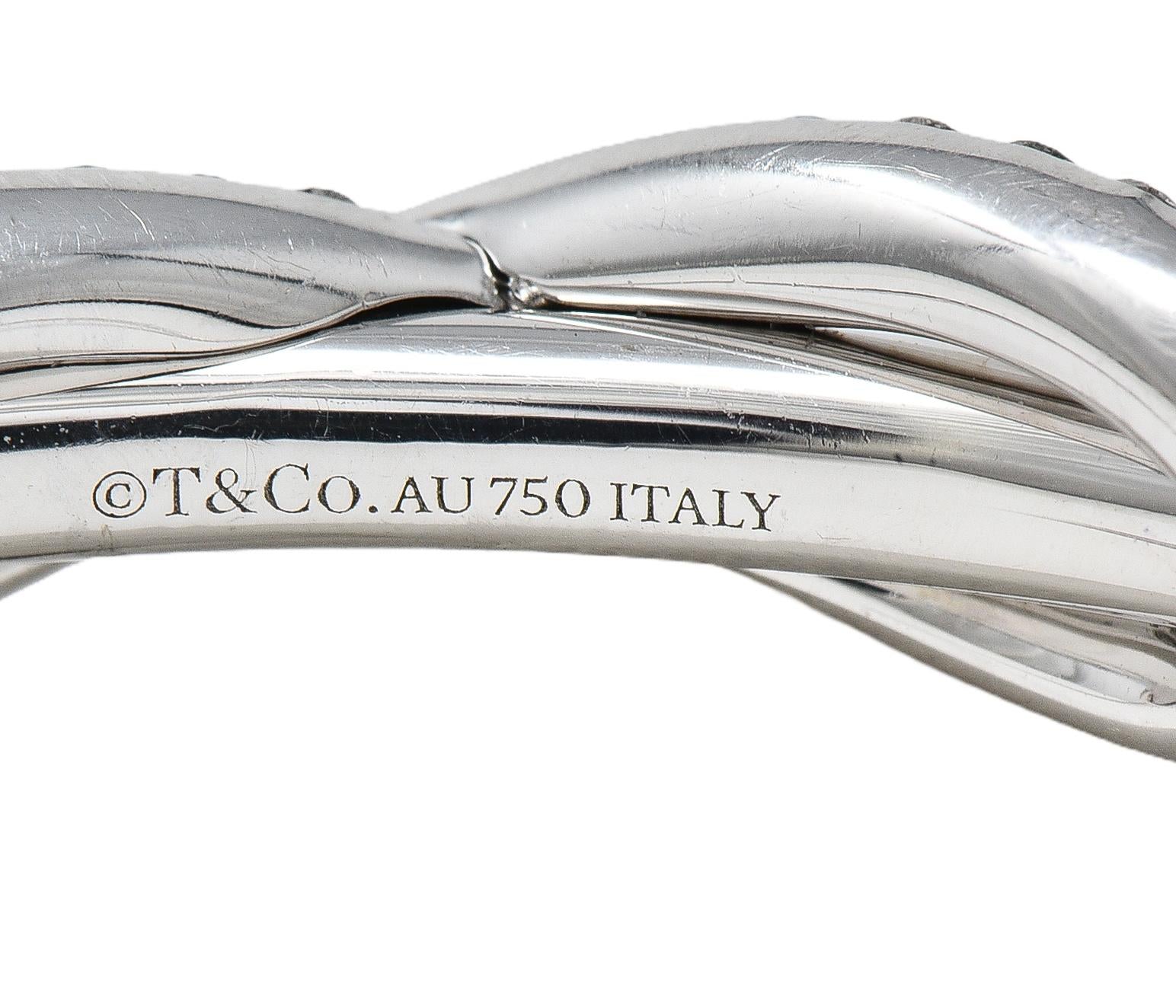 Tiffany & Co. Contemporary Diamond 18 Karat White Gold Infinity Cuff Bracelet