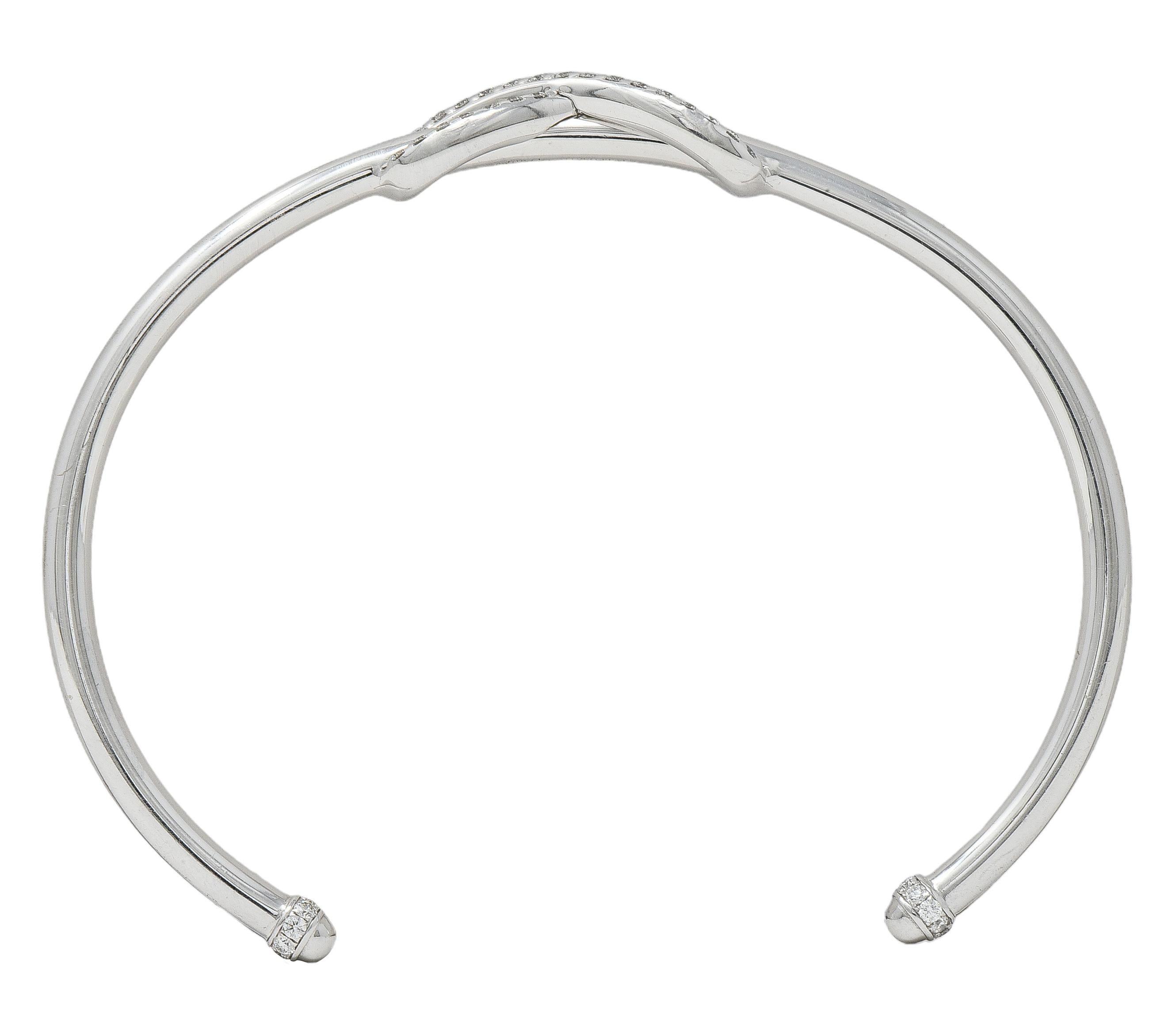 Tiffany & Co. Contemporary Diamond 18 Karat White Gold Infinity Cuff Bracelet