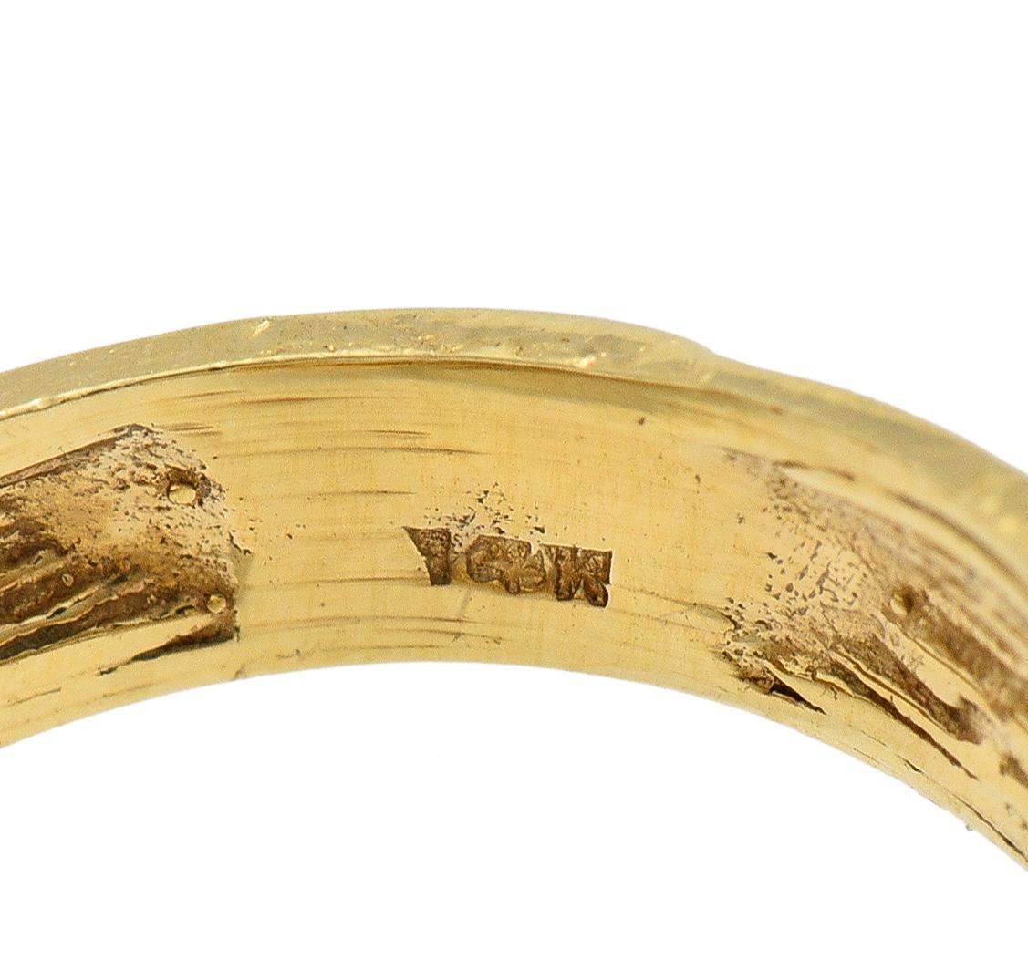 1970's 14 Karat Yellow Gold Vintage Scorpio Zodiac Dome Ring