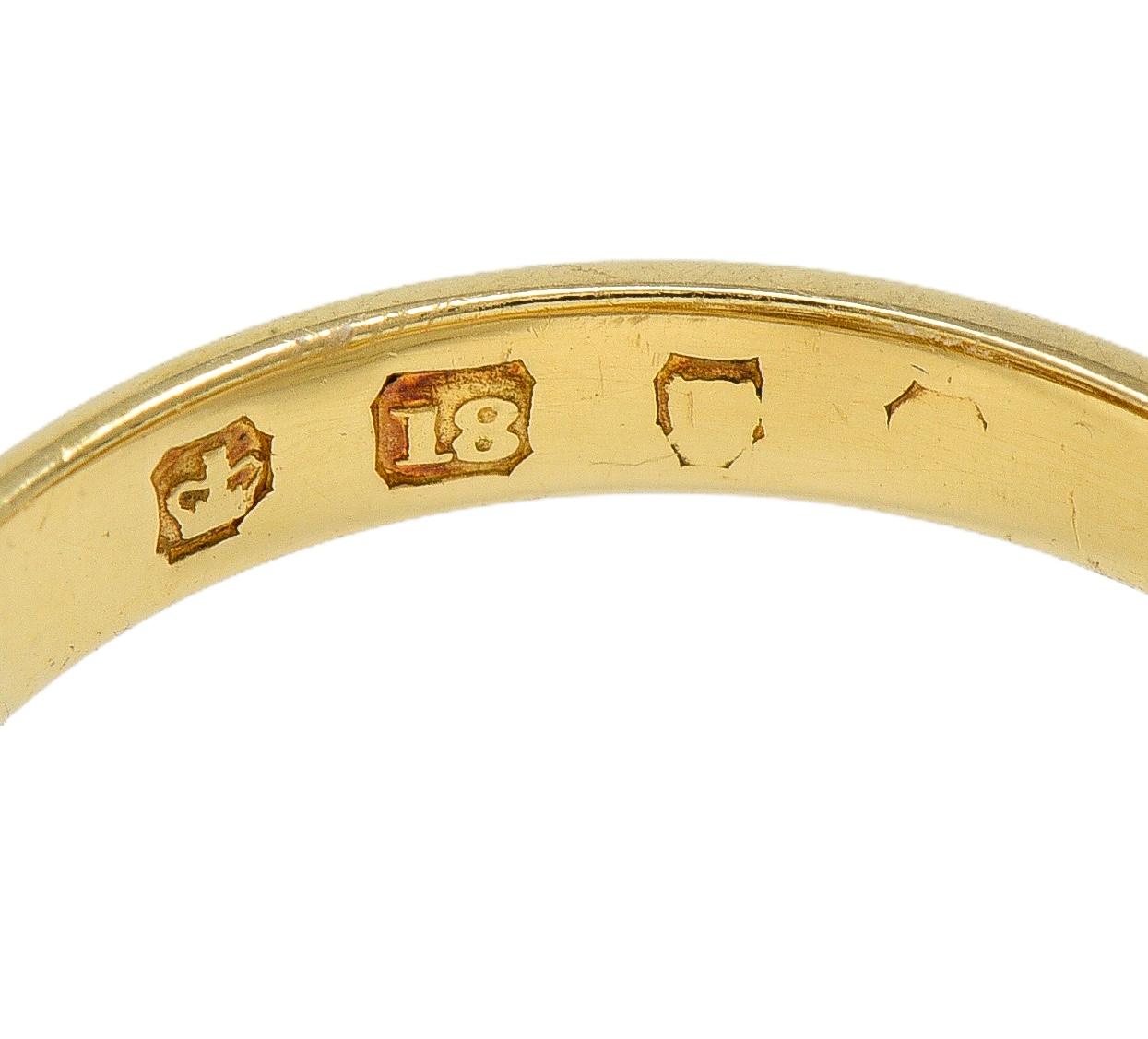 Victorian 1.26 CTW Old Mine Cut Diamond 18K Yellow Gold Antique Cluster Ring