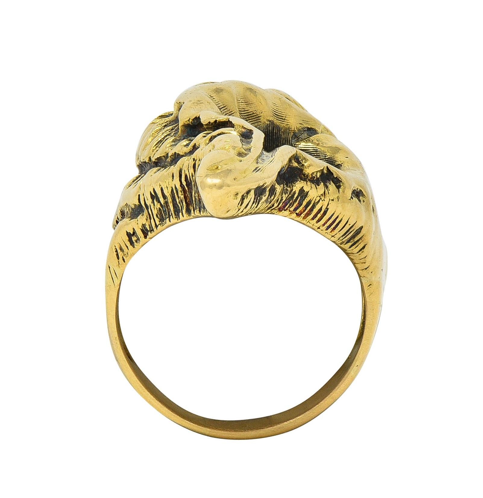 Ilias LaLaounis 1970's 18 Karat Yellow Gold Vintage Conch Seashell Ring