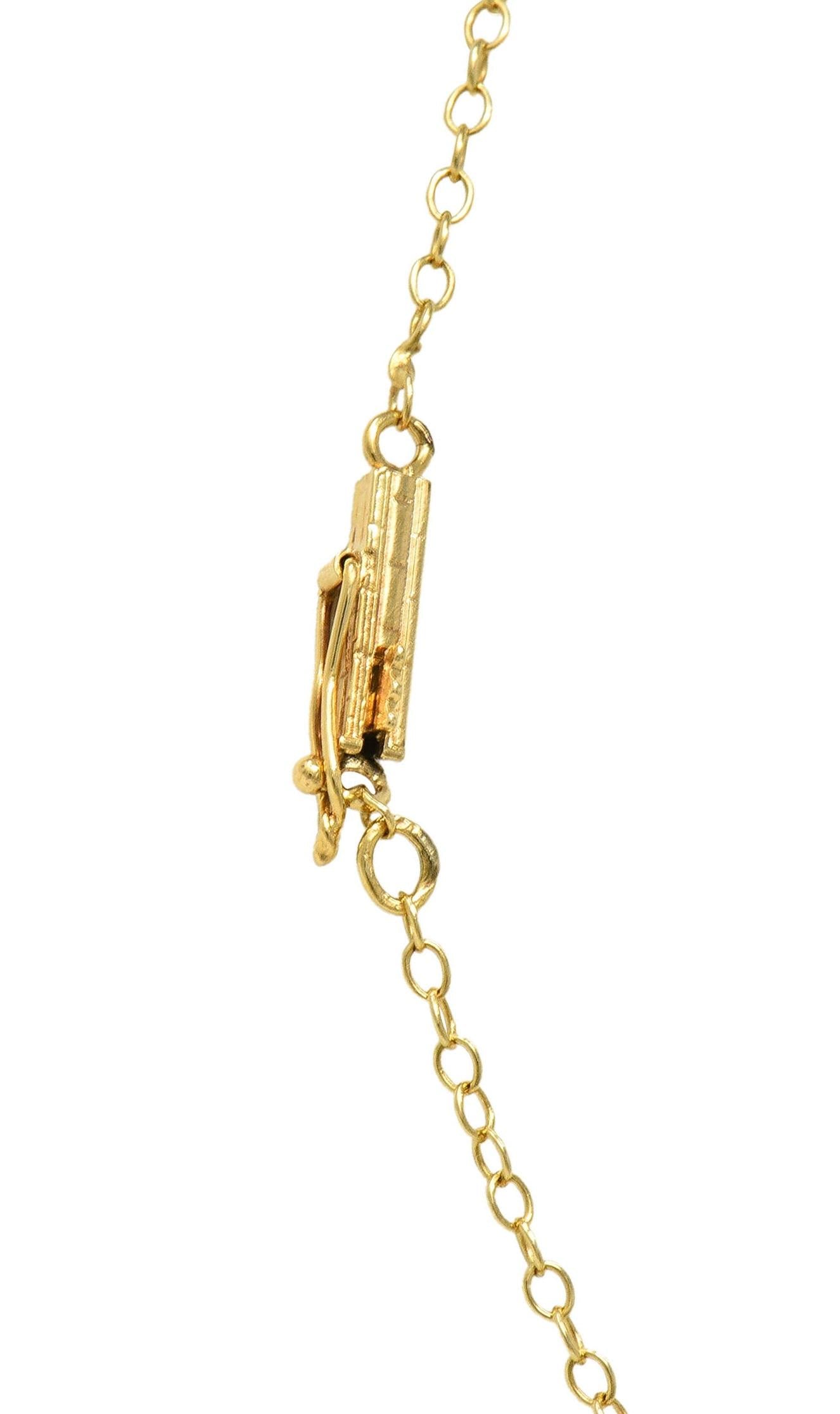 Erté 2002 0.56 CTW Diamond 14K Two-Tone Gold Alphabet J Lady Brooch Necklace