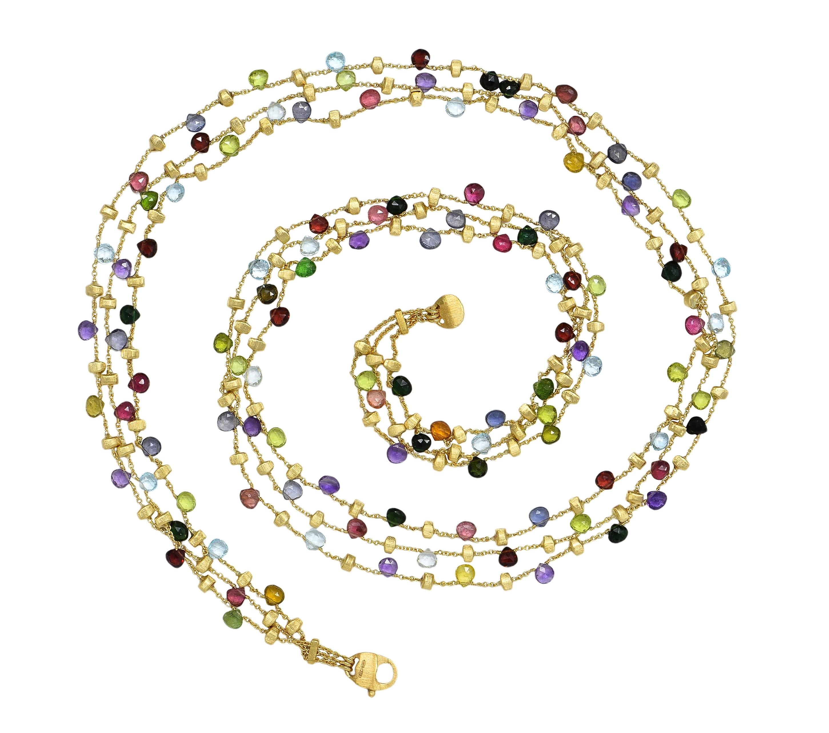 Marco Bicego Contemporary Multi-Gem 18K Gold Paradise Multi-Strand Necklace