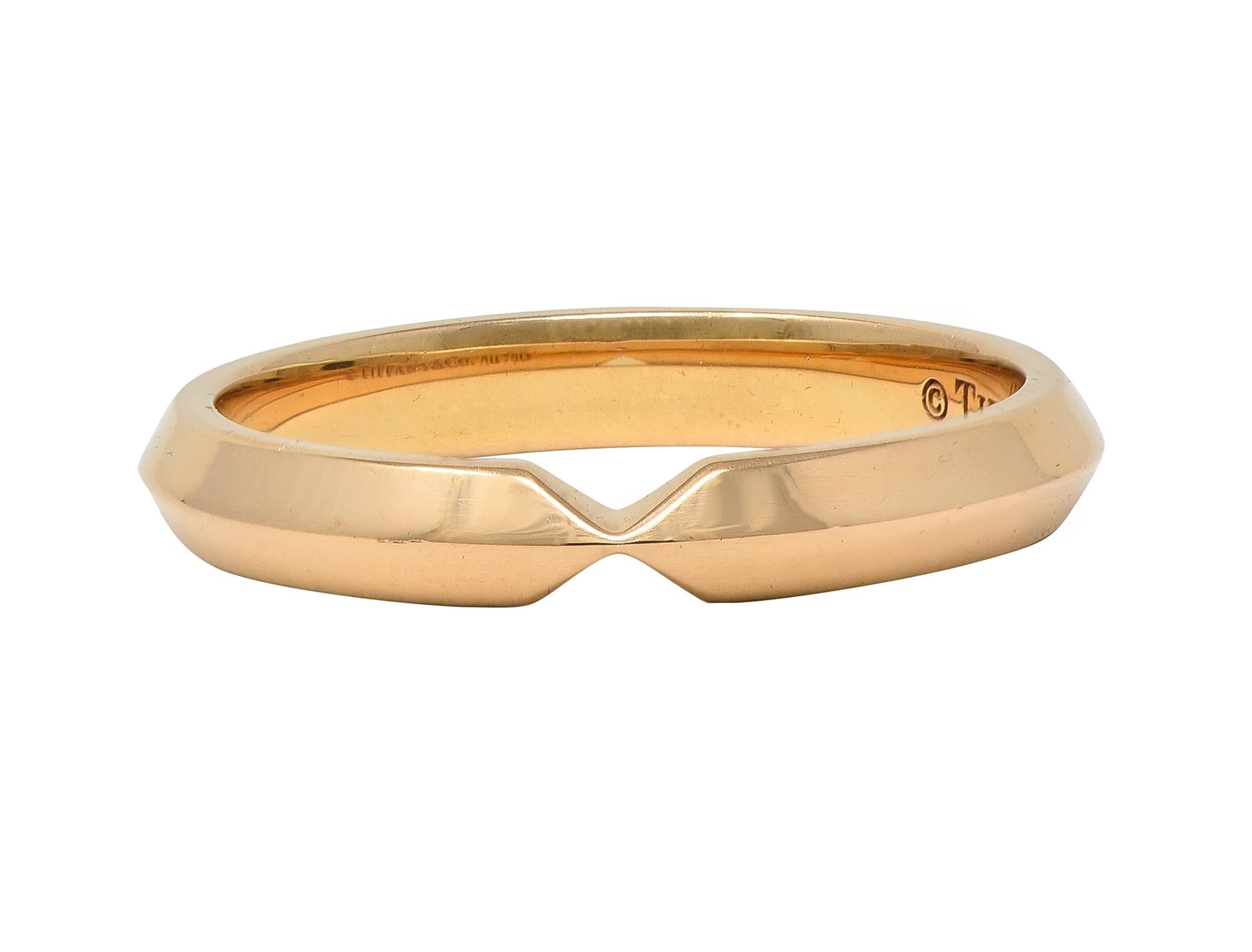 Tiffany & Co. 18 Karat Yellow Gold Contemporary Narrow Nesting Wedding Band Ring