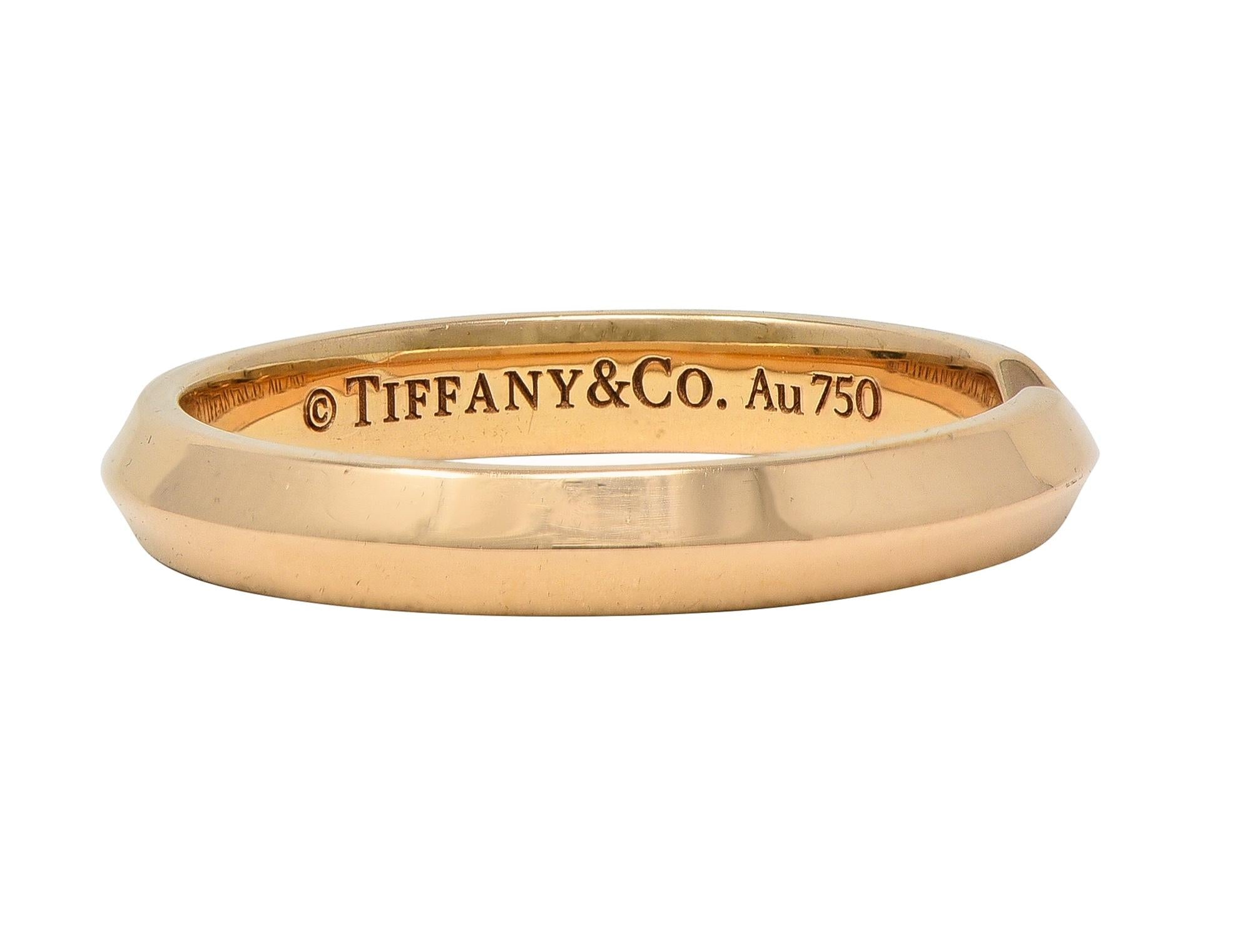 Tiffany & Co. 18 Karat Yellow Gold Contemporary Narrow Nesting Wedding Band Ring