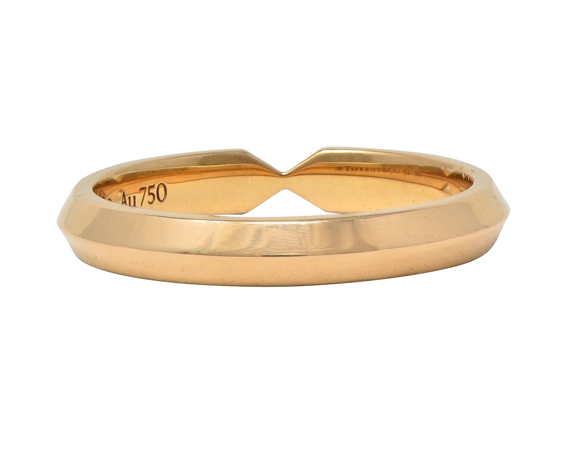 Tiffany & Co. 18 Karat Yellow Gold Contemporary Narrow Nesting Wedding Band Ring