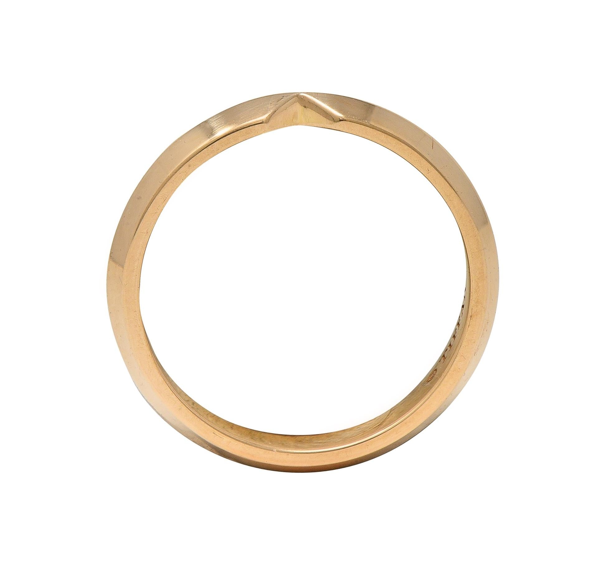 Tiffany & Co. 18 Karat Yellow Gold Contemporary Narrow Nesting Wedding Band Ring