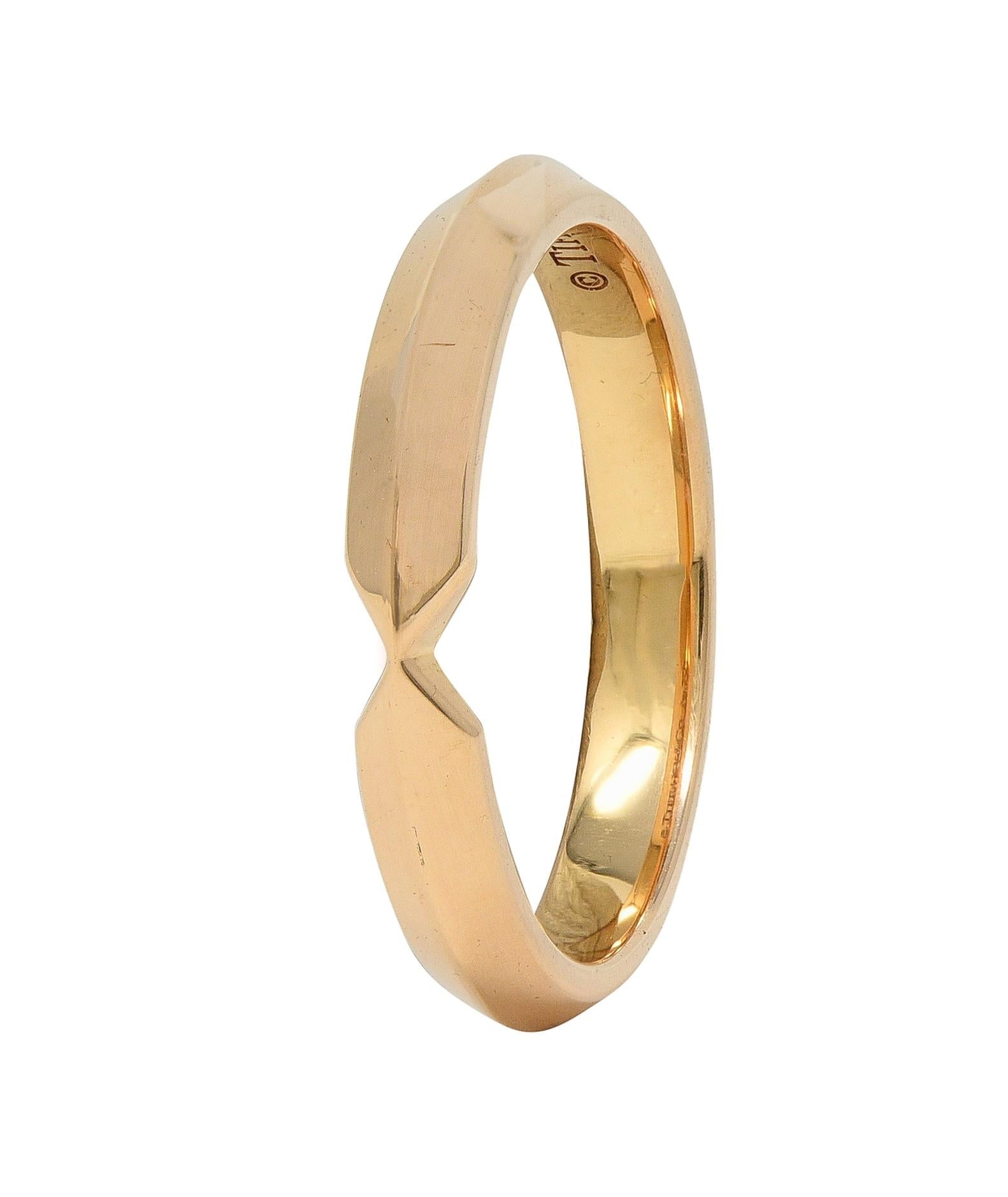 Tiffany & Co. 18 Karat Yellow Gold Contemporary Narrow Nesting Wedding Band Ring