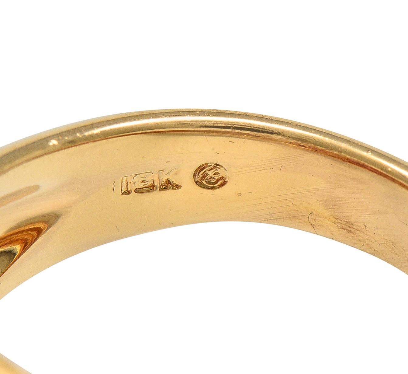 Oscar Heyman 1980's 3.60 CTW Ruby Diamond 18 Karat Gold Vintage Bombé Ring