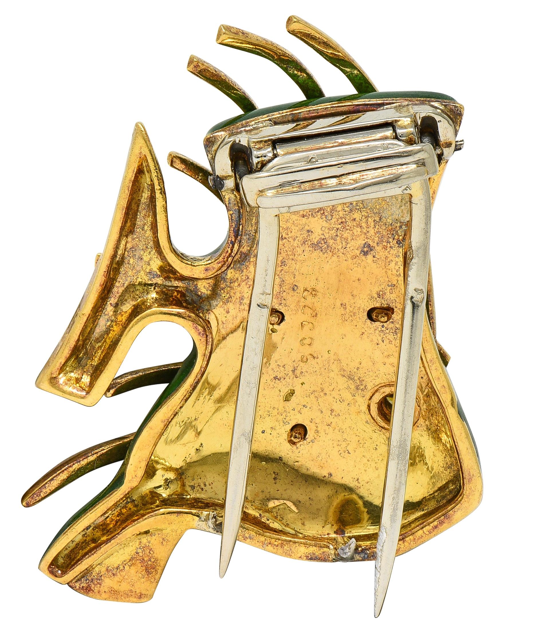 Cartier French 1960's Diamond Enamel 18K Gold Vintage Tropical Fish Brooch