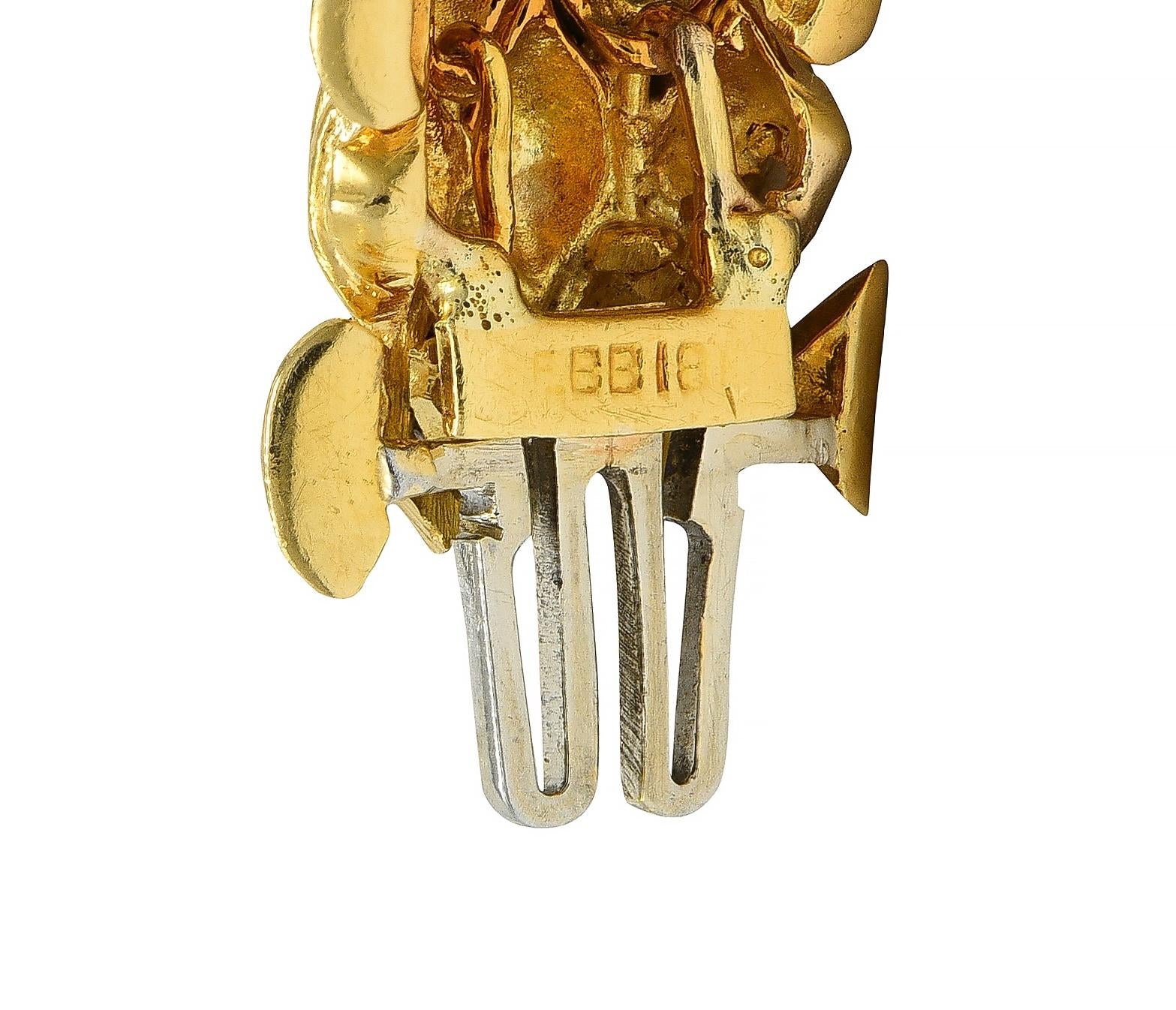 David Webb 1980's Diamond Platinum 18 Karat Gold Vintage Harlequin Bracelet