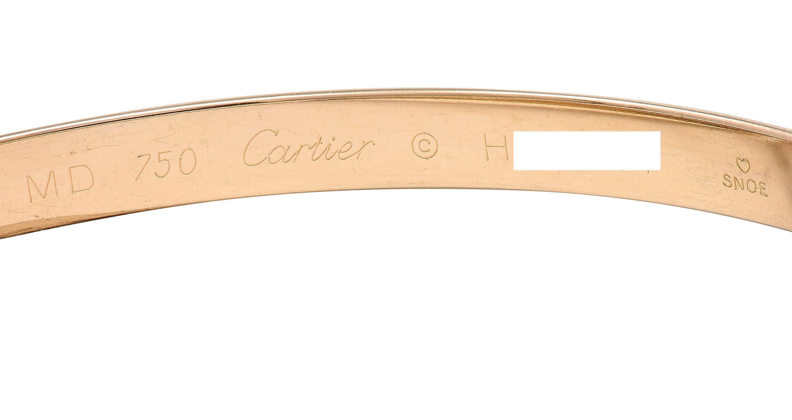 Cartier Vintage 18 Karat Tri-Colored Gold Trinity Rolling Unisex Bangle Bracelet