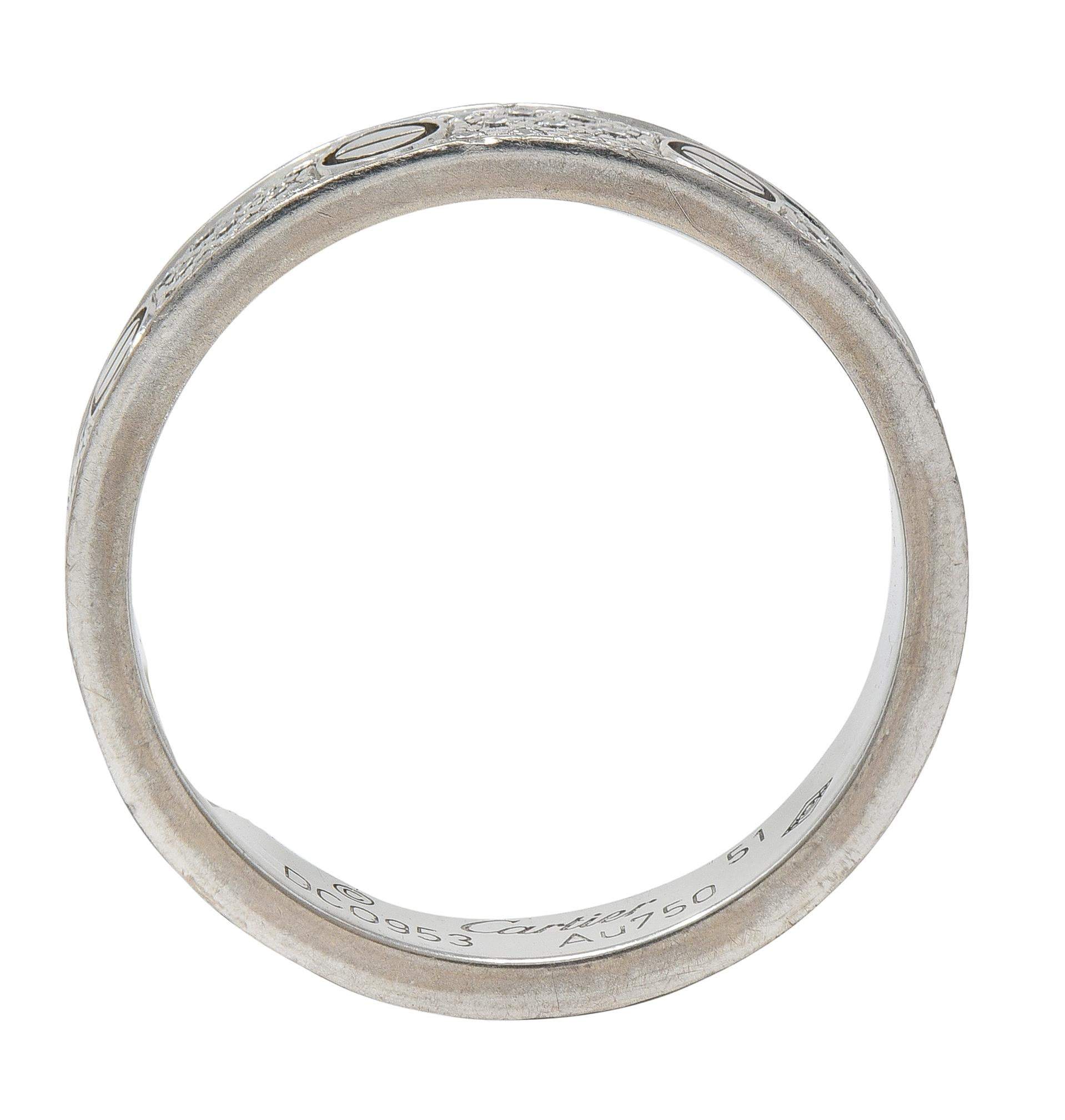 Cartier Contemporary Diamond 18 Karat White Gold High Love Unisex Band Ring
