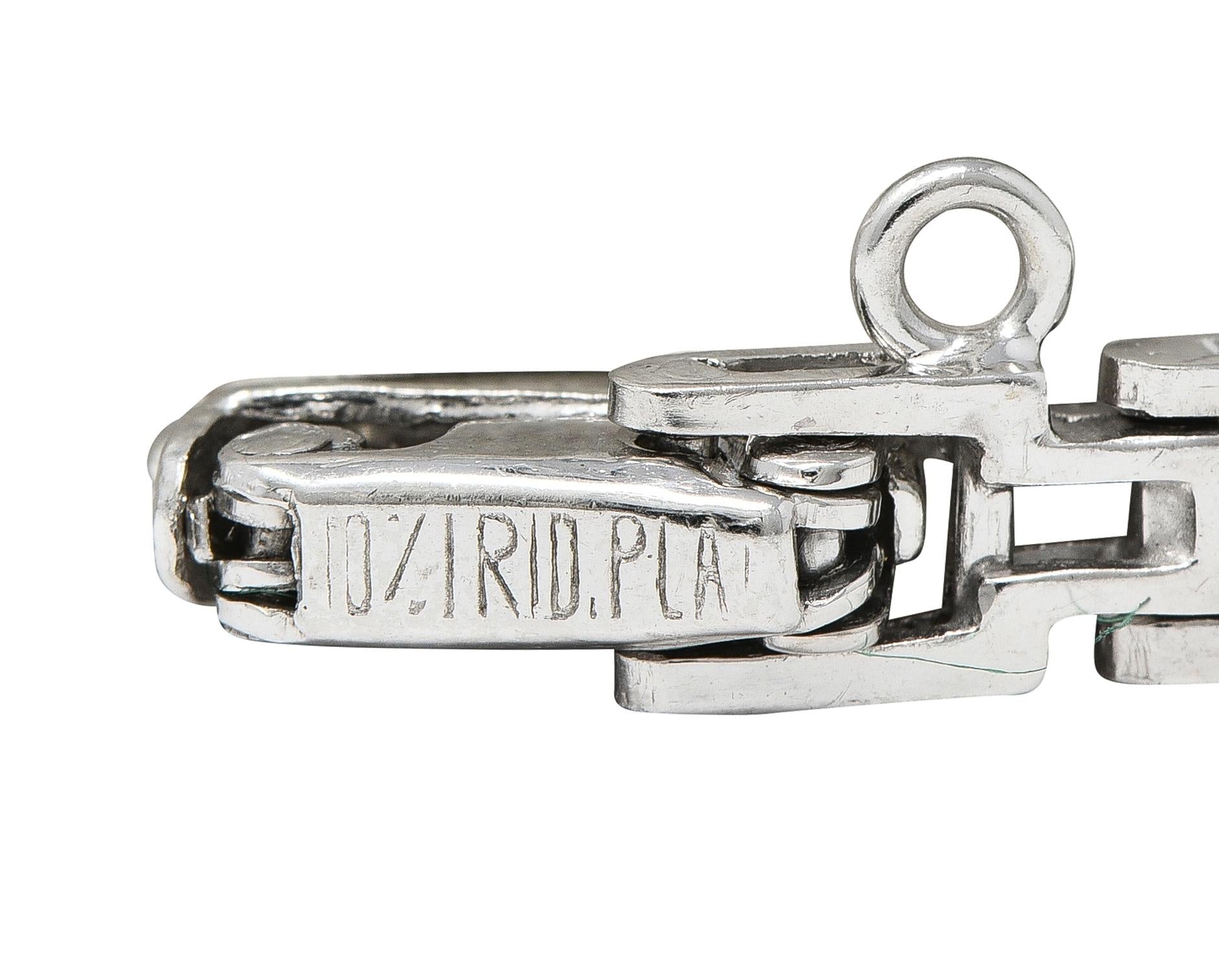 Art Deco 1.50 CTW Round Diamond Platinum Vintage Navette Line Bracelet