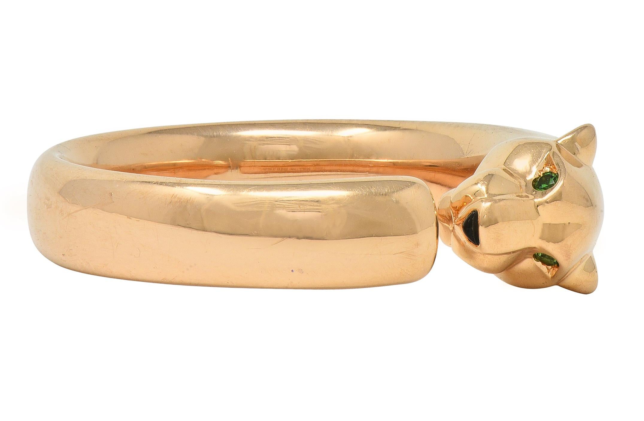 Cartier Contemporary Onyx Tsavorite 18K Gold Pantheré de Cartier Cuff Ring